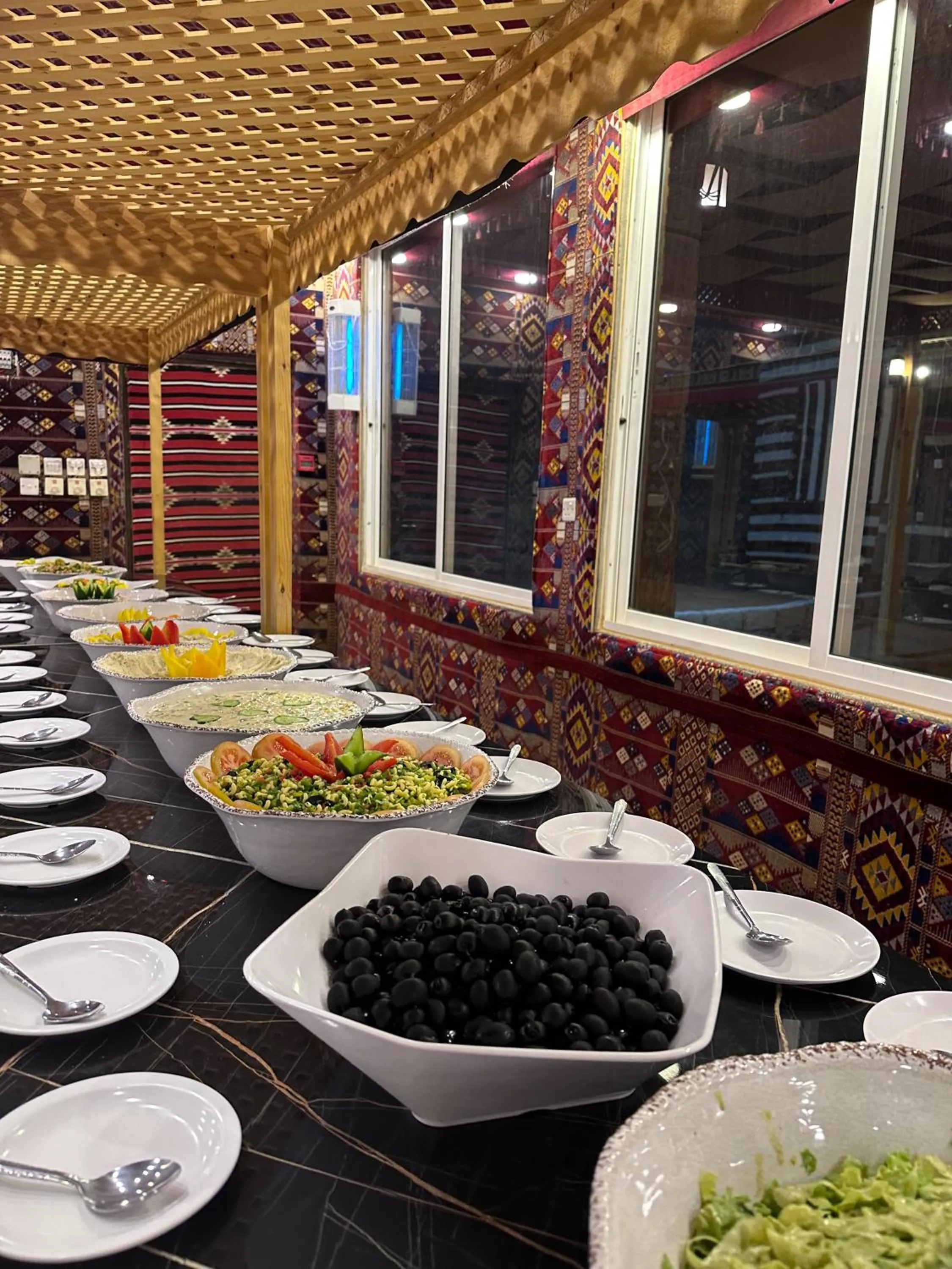 Buffet breakfast in Shaheen Camp Wadi rum