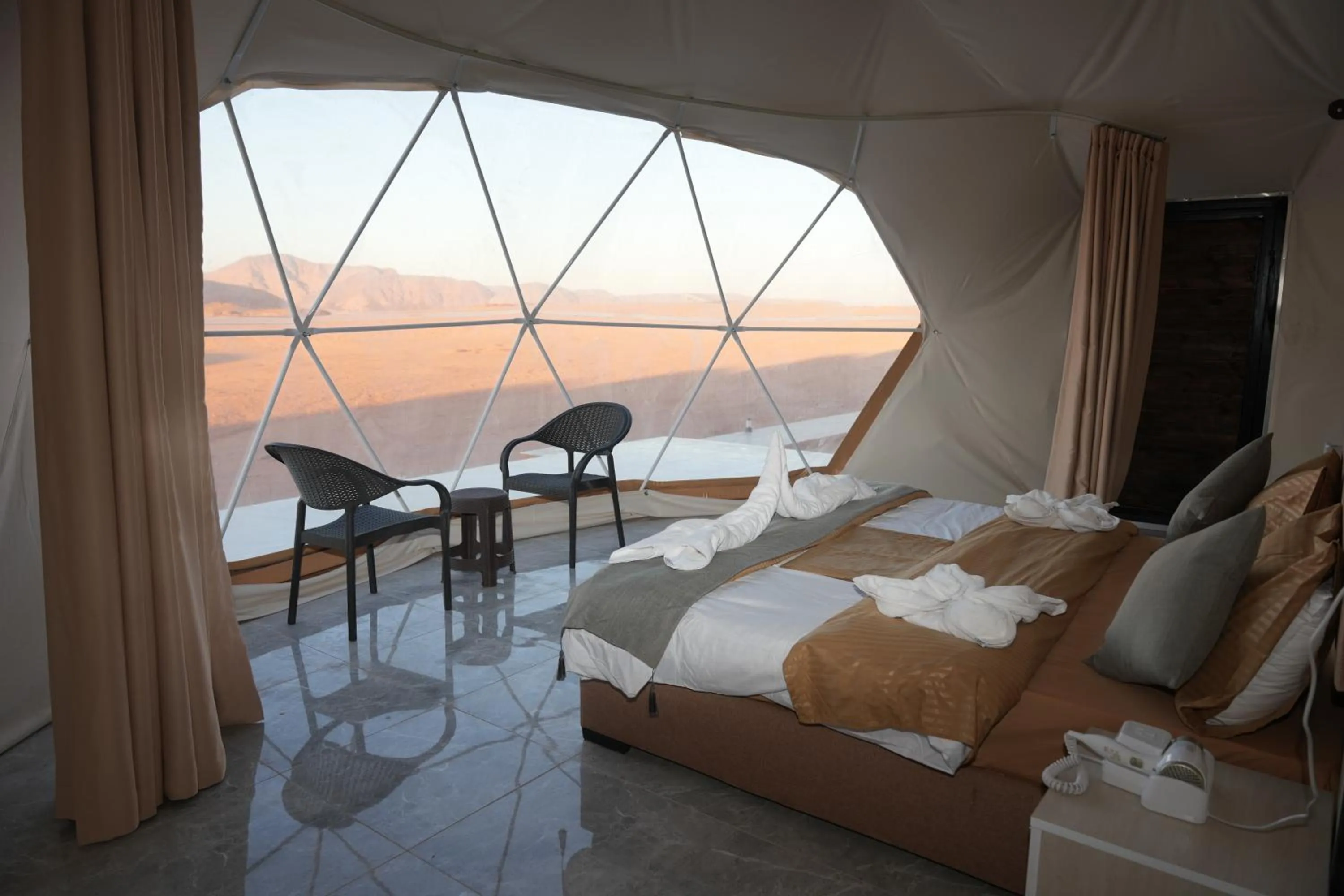 Bed in Shaheen Camp Wadi rum