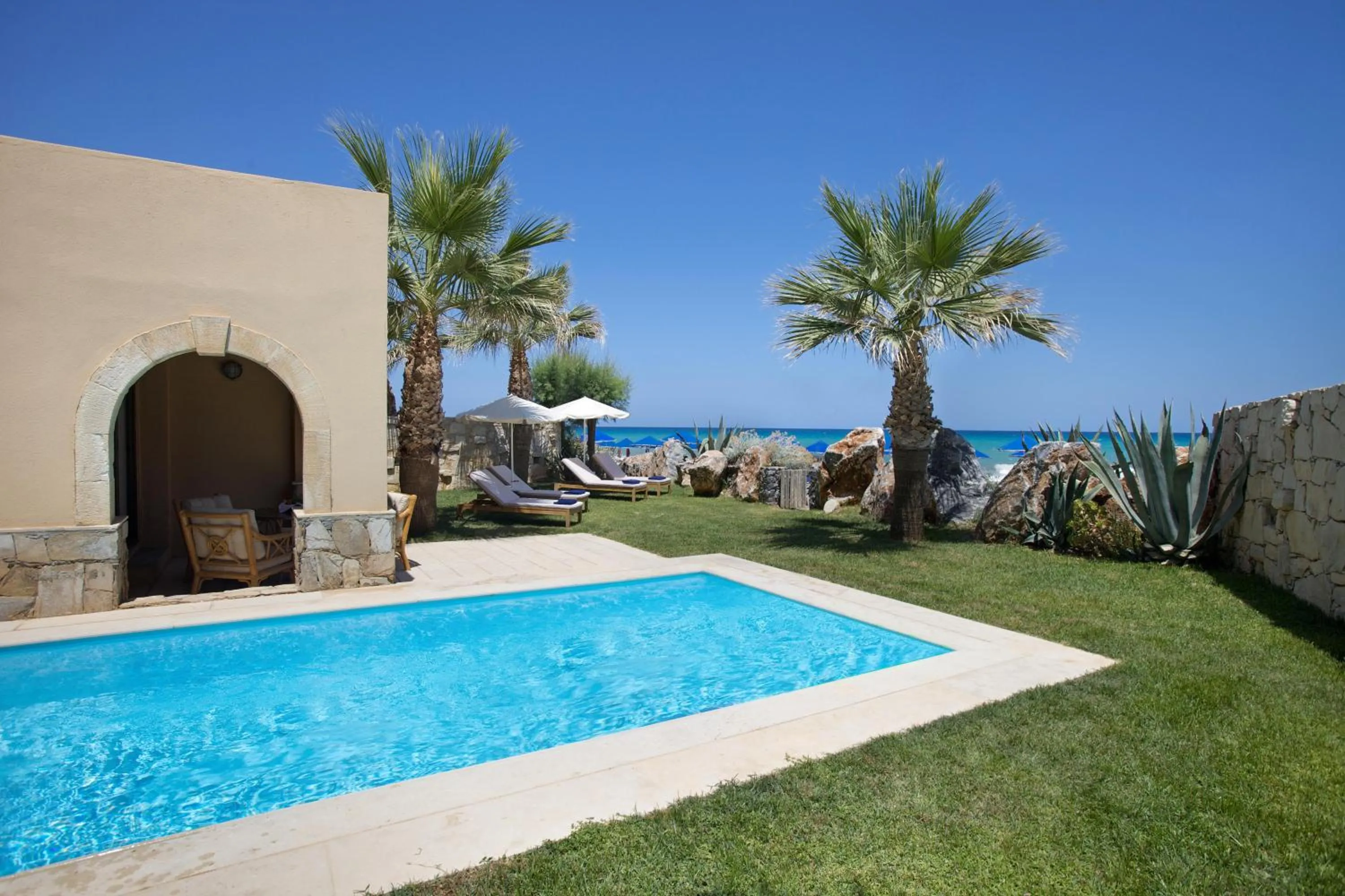 Pool view in Aquila Rithymna Beach