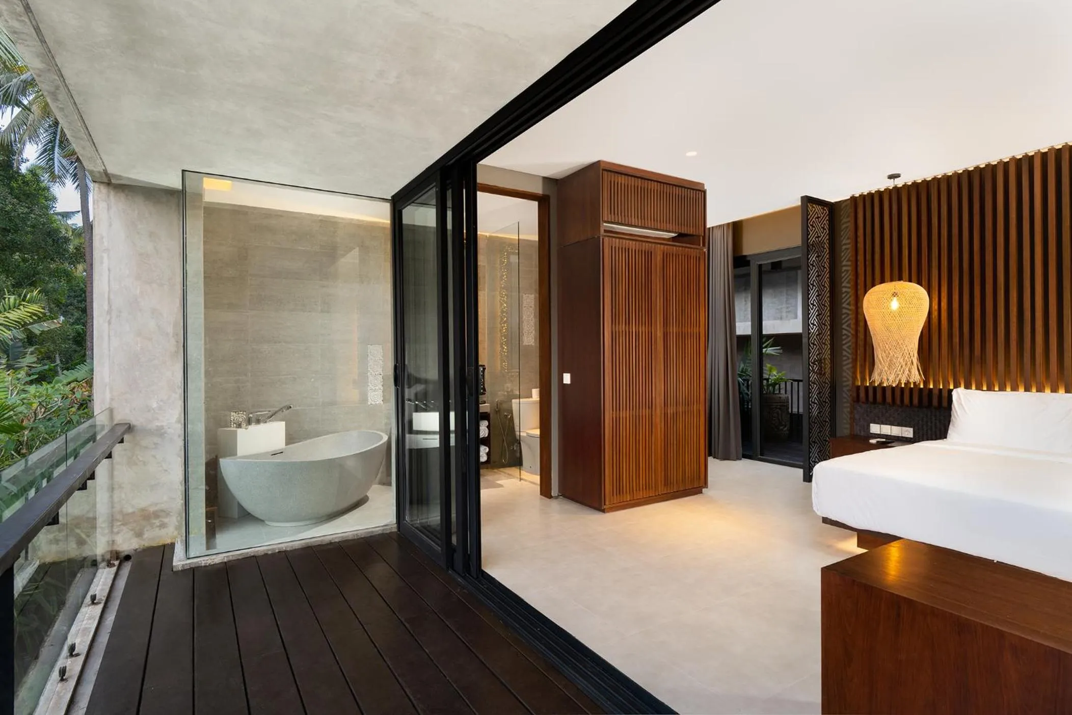 Bathroom, Bed in The Ning Resort Ubud