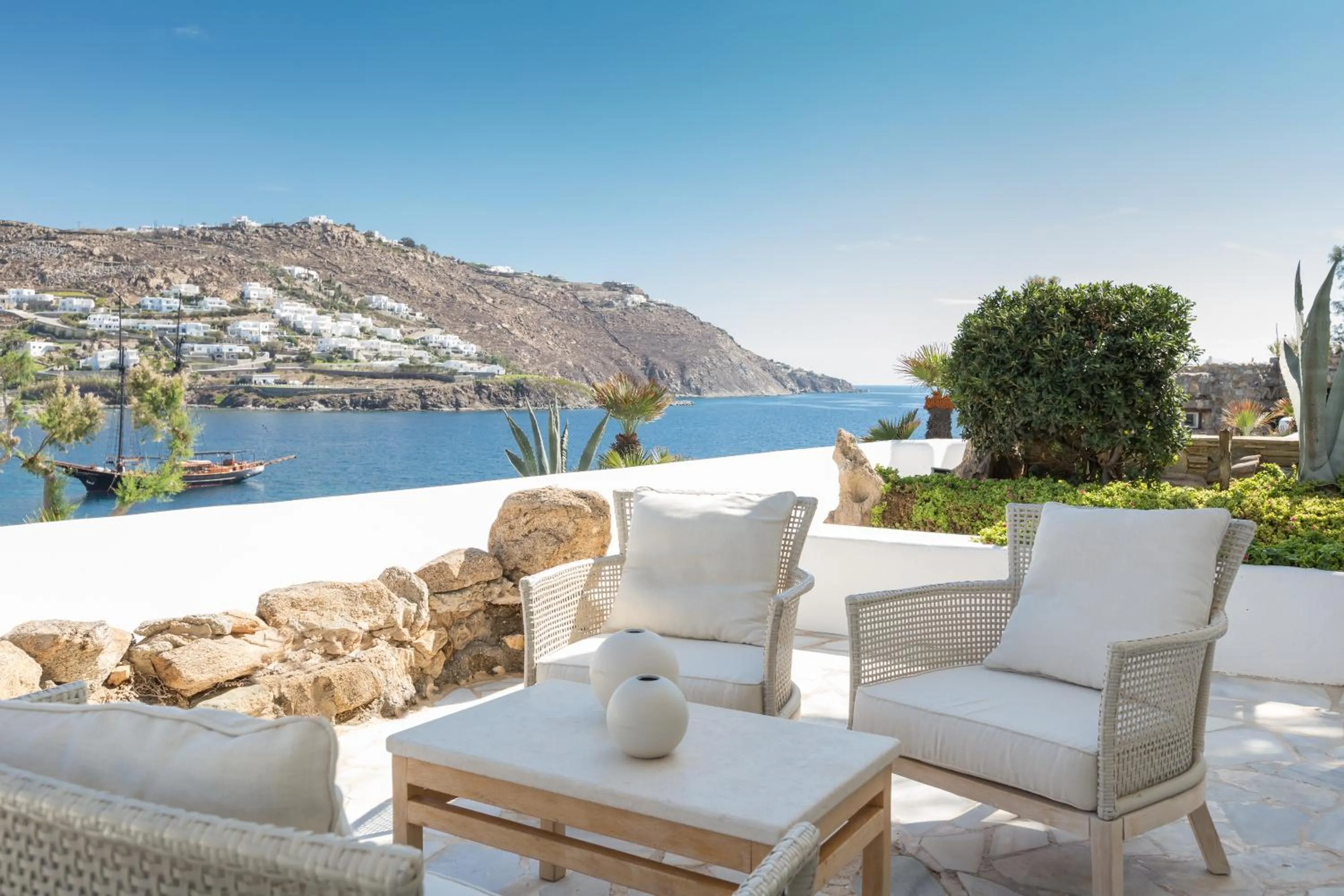 Patio in Kivotos Mykonos - Preferred Hotels & Resorts