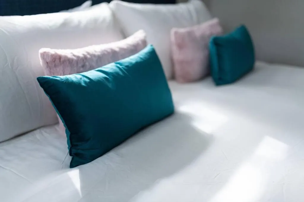 Bed in Relaxing 5-Bedroom Villa with Outdoor Oasis