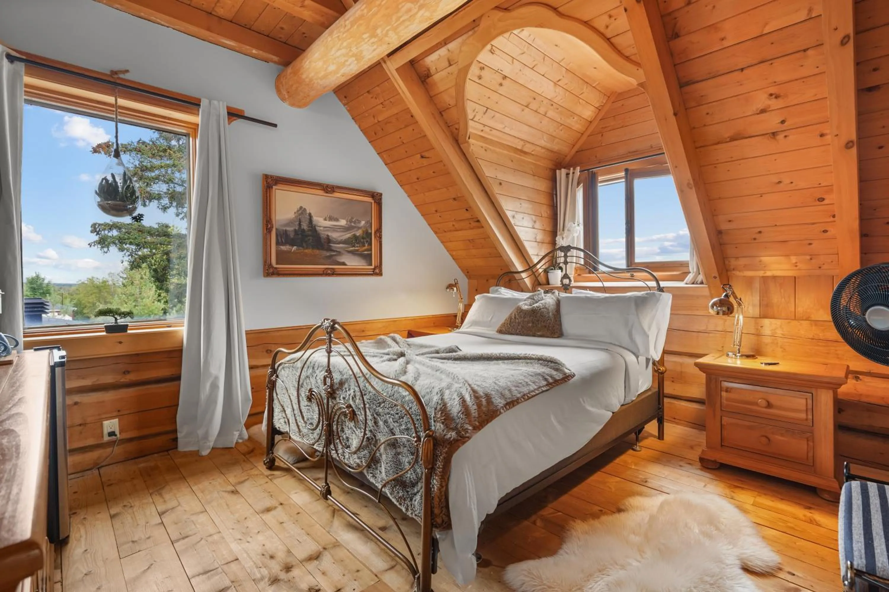 Bed in Hébergement "La Maison en Bois Rond"