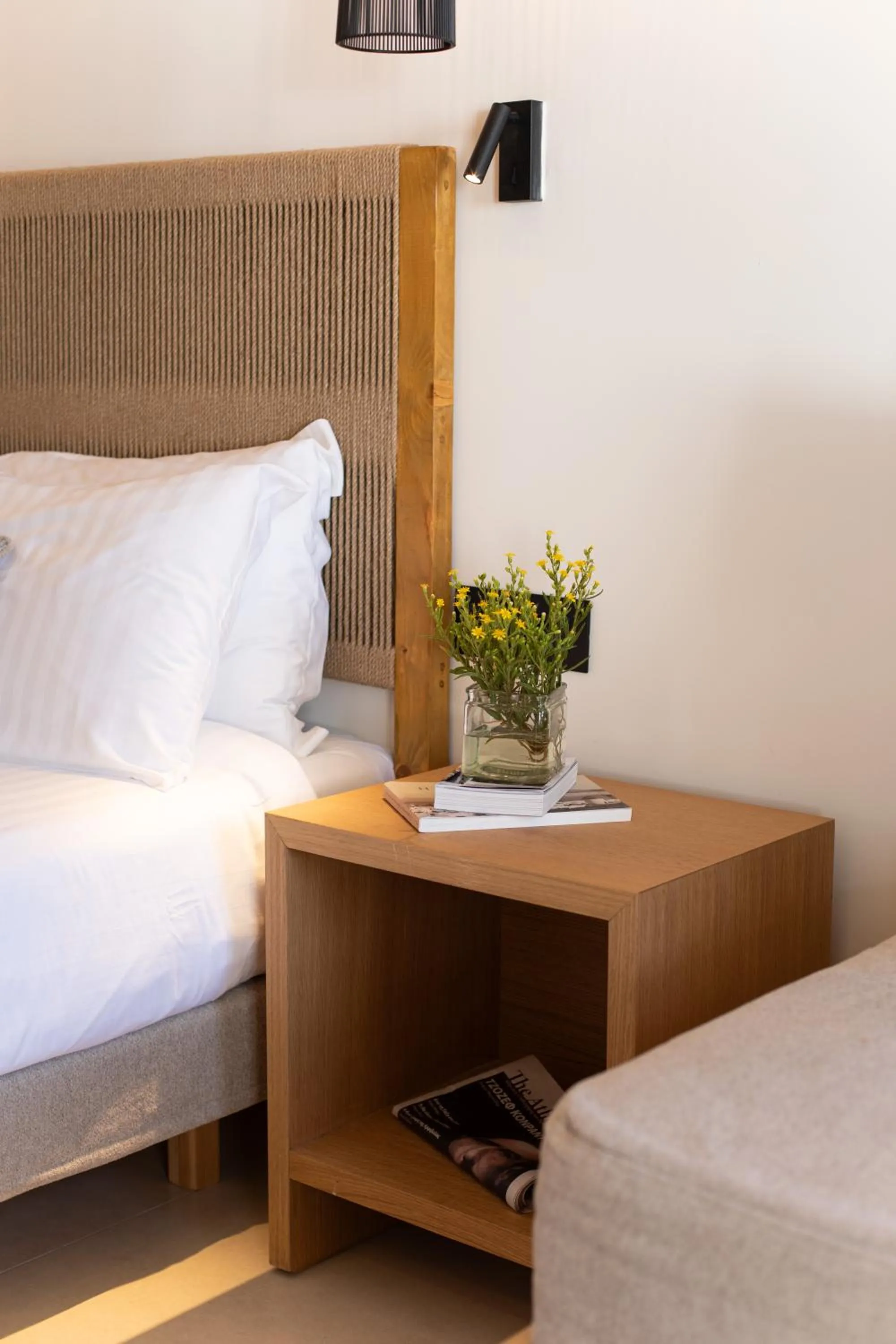 Bed in Damianos Mykonos Hotel