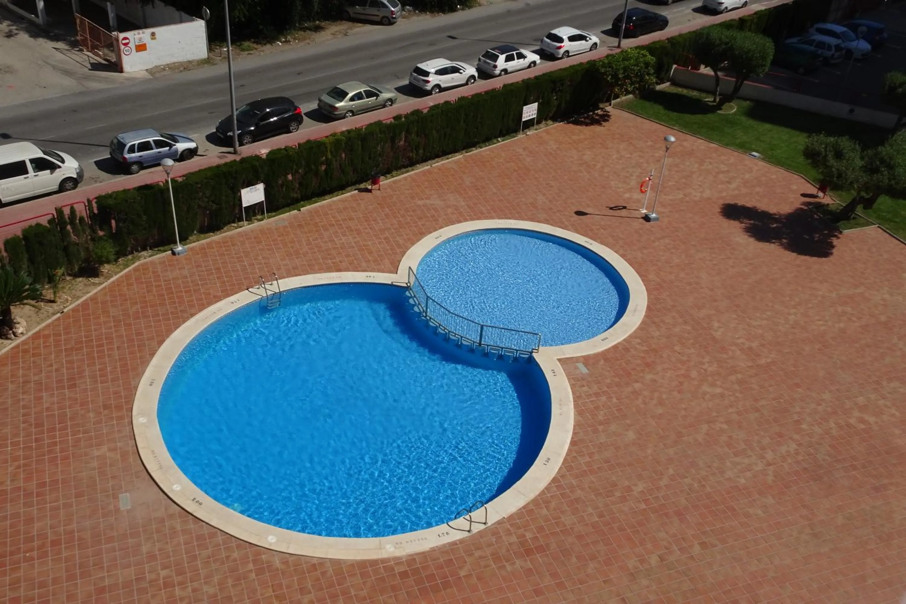 Pool view in Evamar Apartments