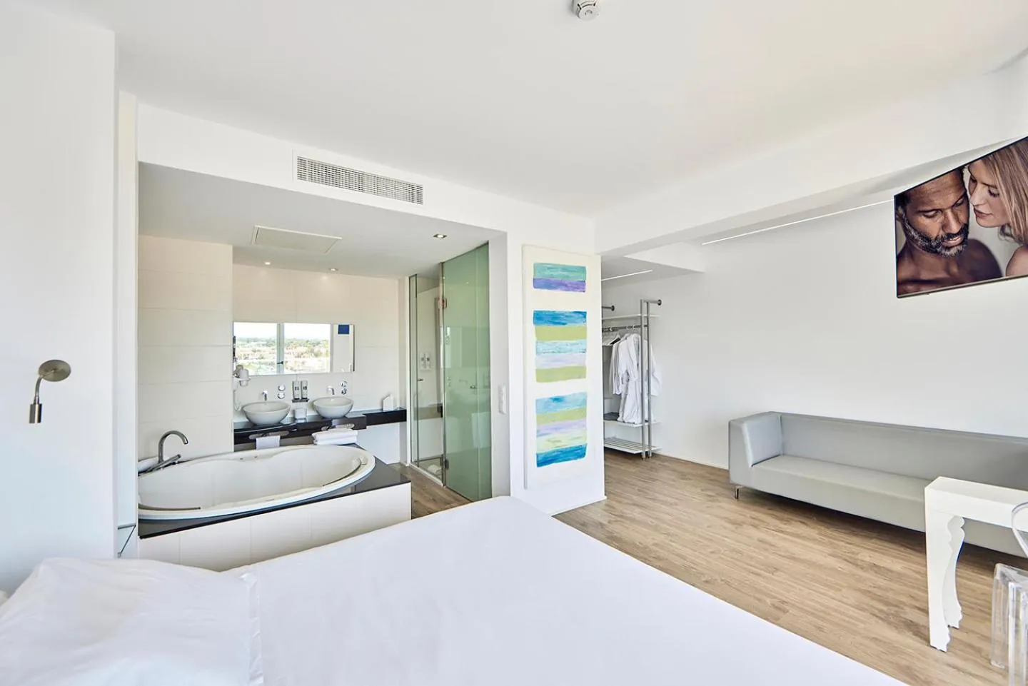 Bathroom, Bed in Hotel Astoria Playa Adults Only 4* Sup