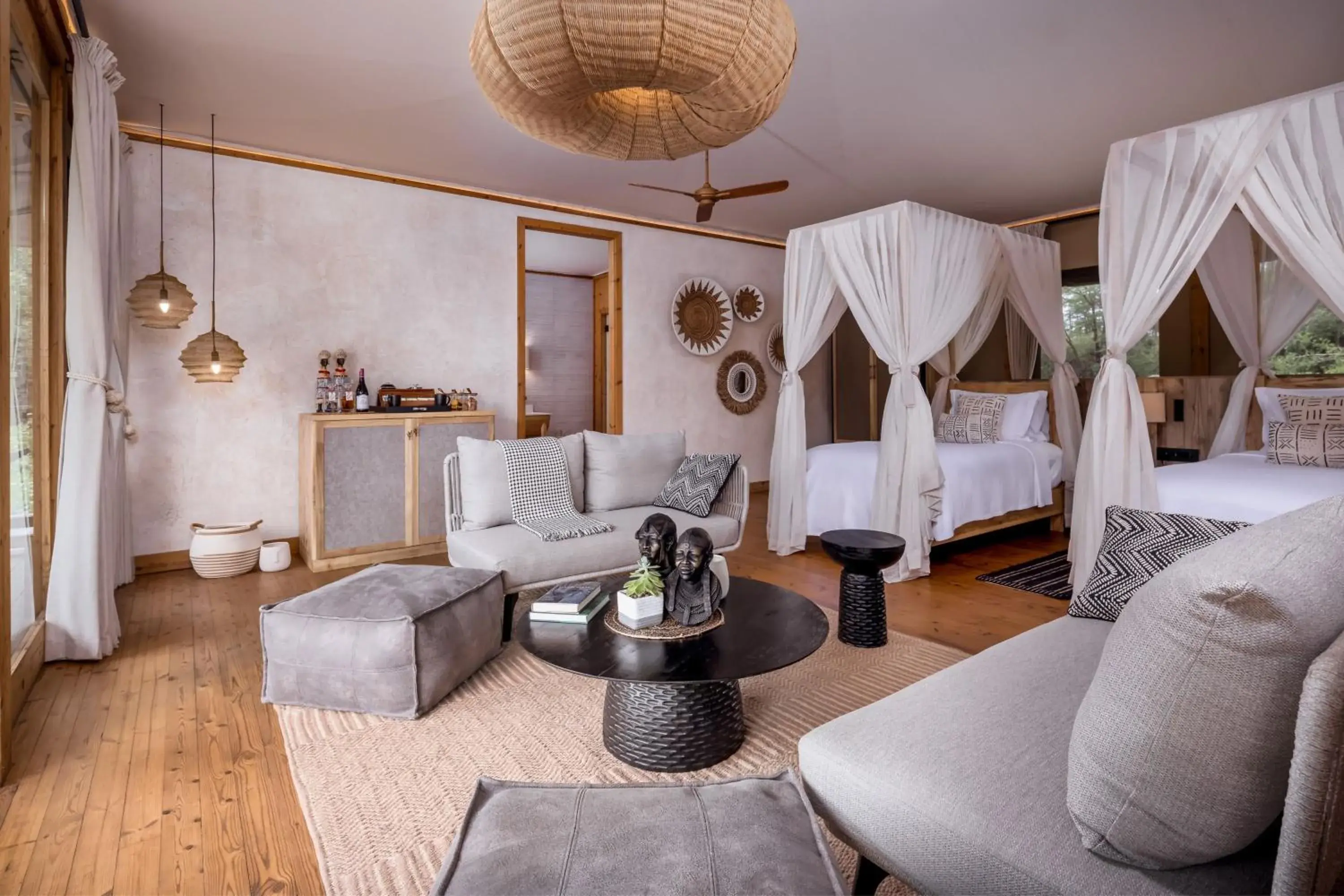 Deluxe Queen Suite with Two Queen Beds and River View - single occupancy in JW Marriott Masai Mara Lodge Deluxe Queen Suite with Two Queen Beds and River View - single occupancy in JW Marriott Masai Mara Lodge