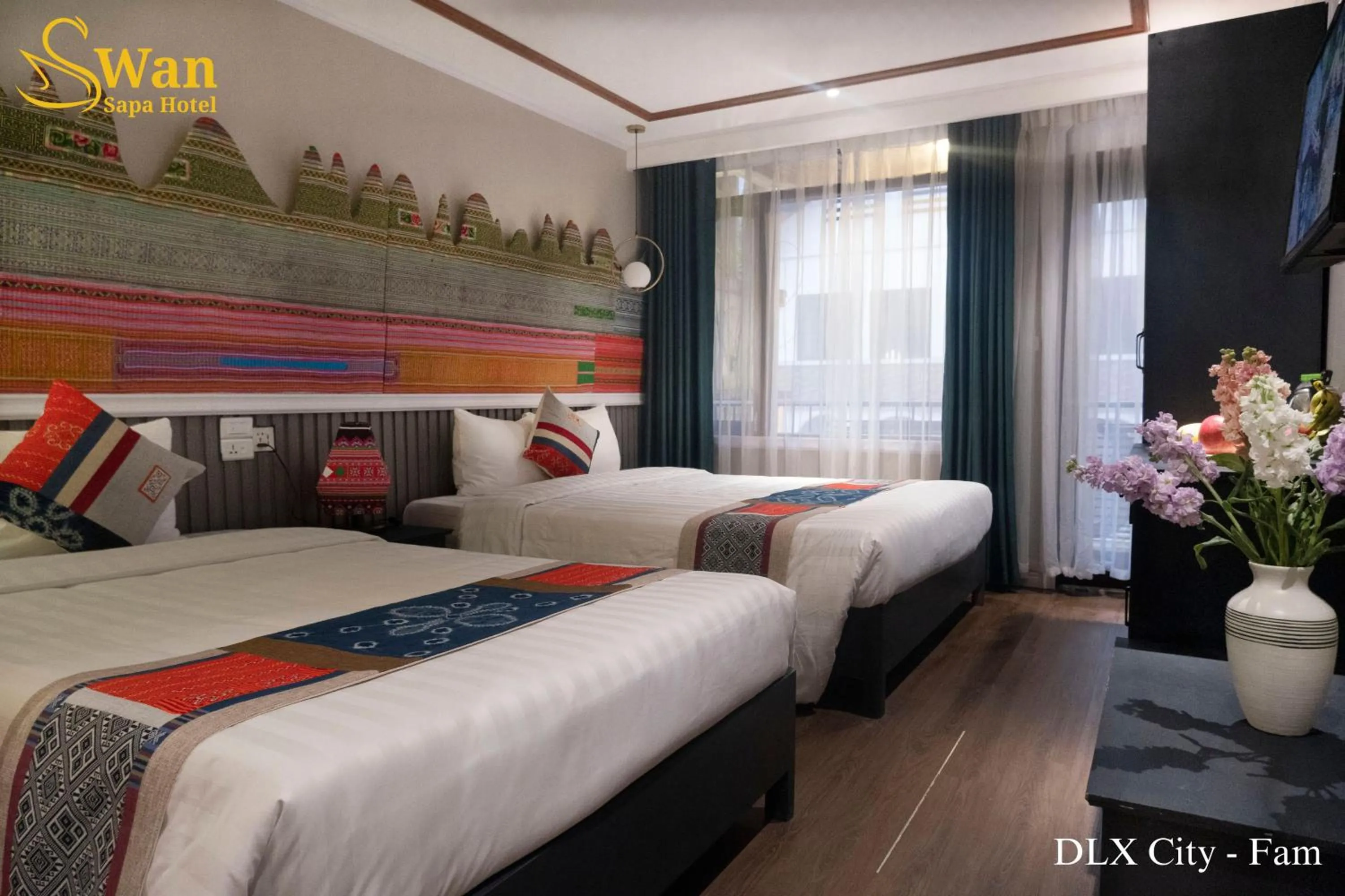 Bed in Swan Sapa Hotel