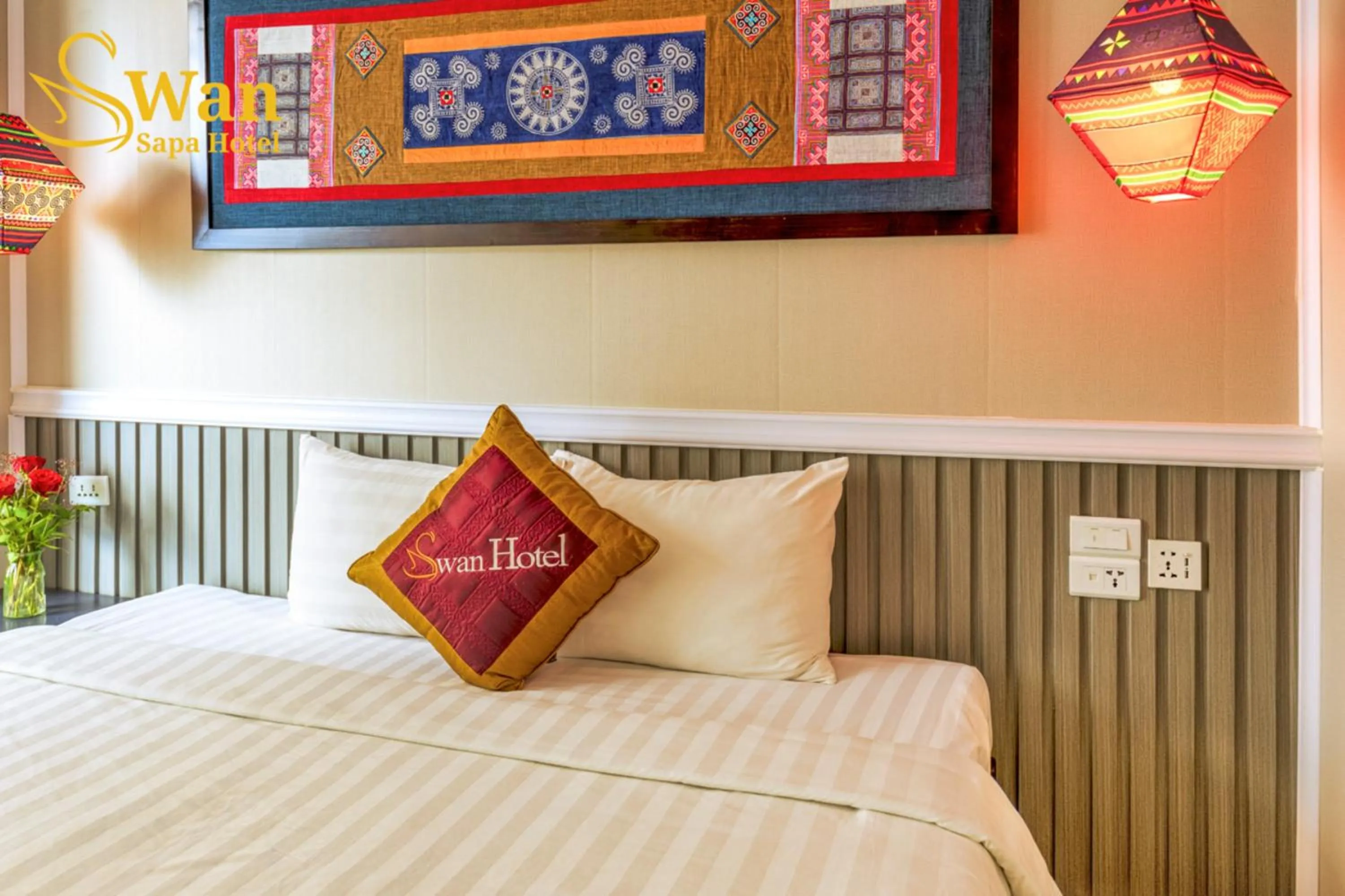 Bed in Swan Sapa Hotel