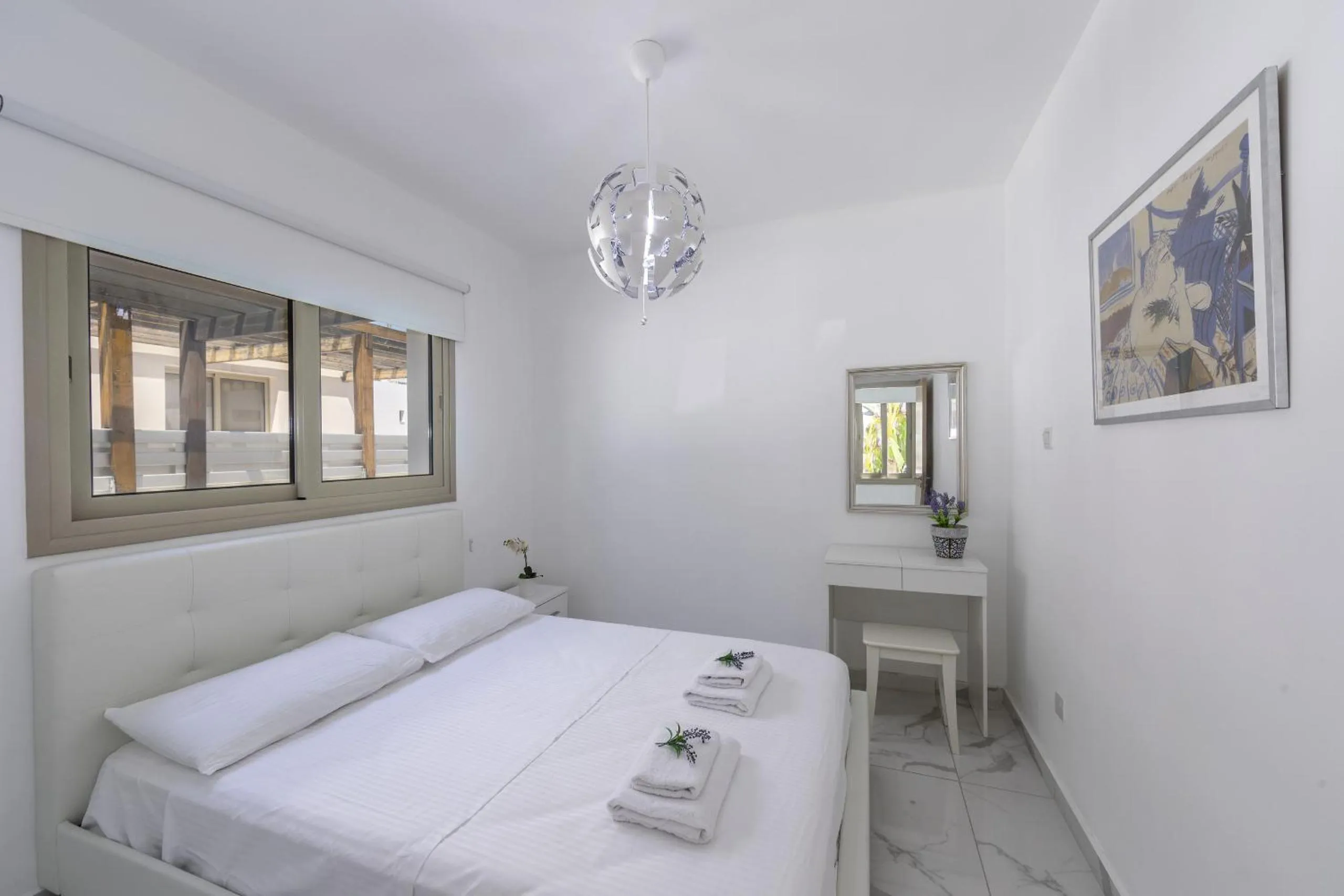 Bed in Protaras Sunrise Beach Villa 2