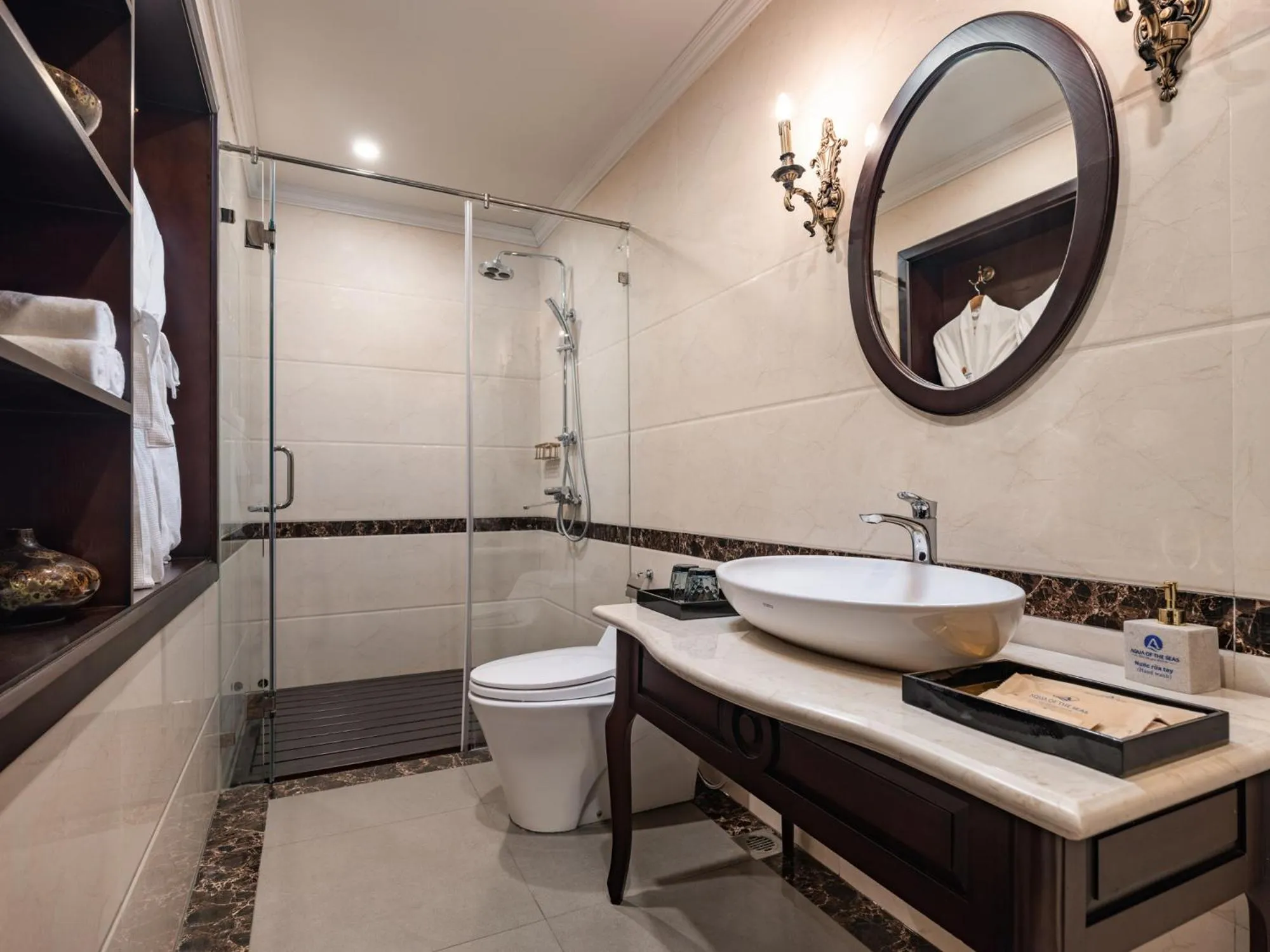 Bathroom in Aqua Of The Seas Cruise Halong by AHG