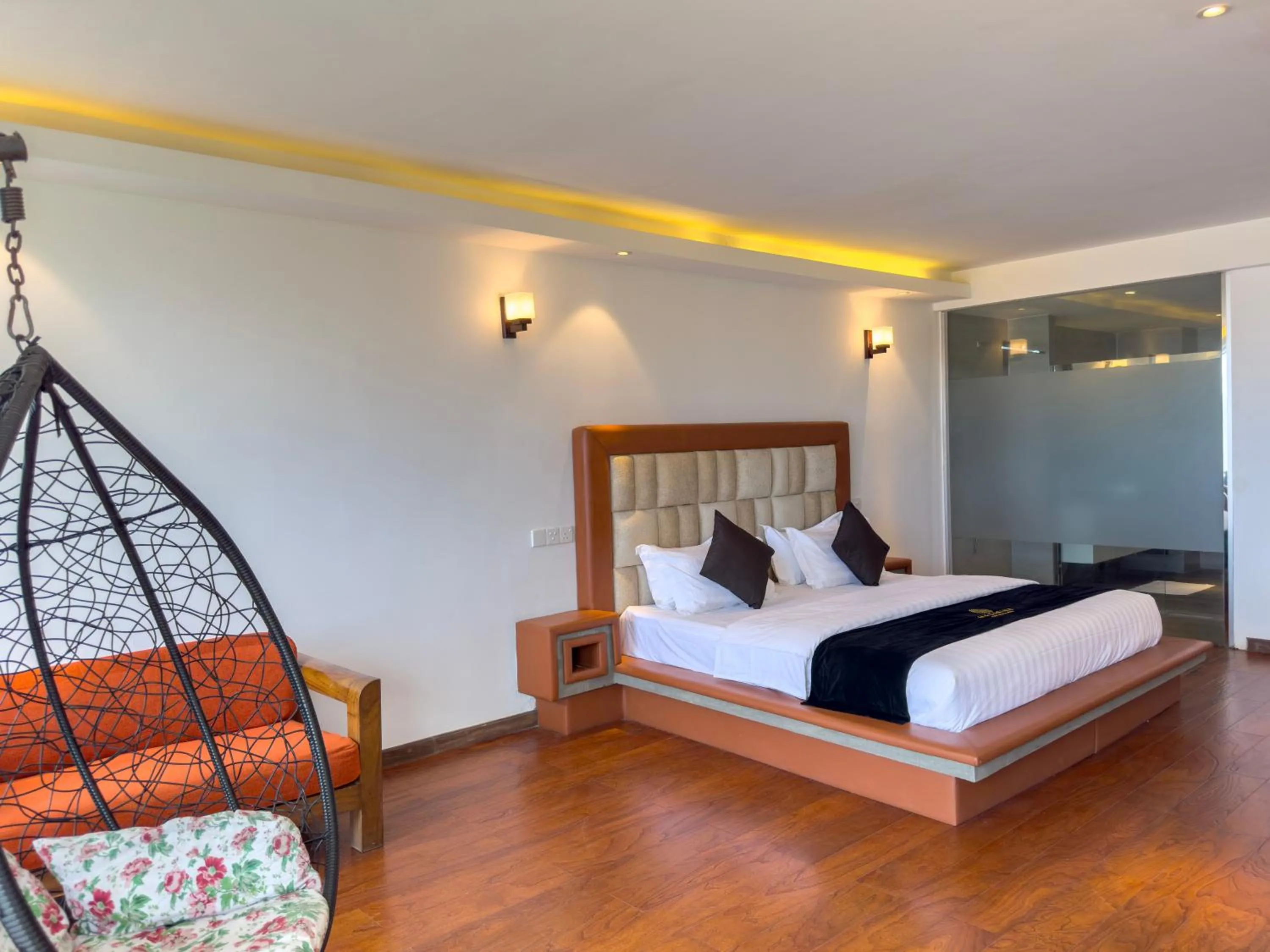 Bed in Mazarine Surf Suites Hiriketiya