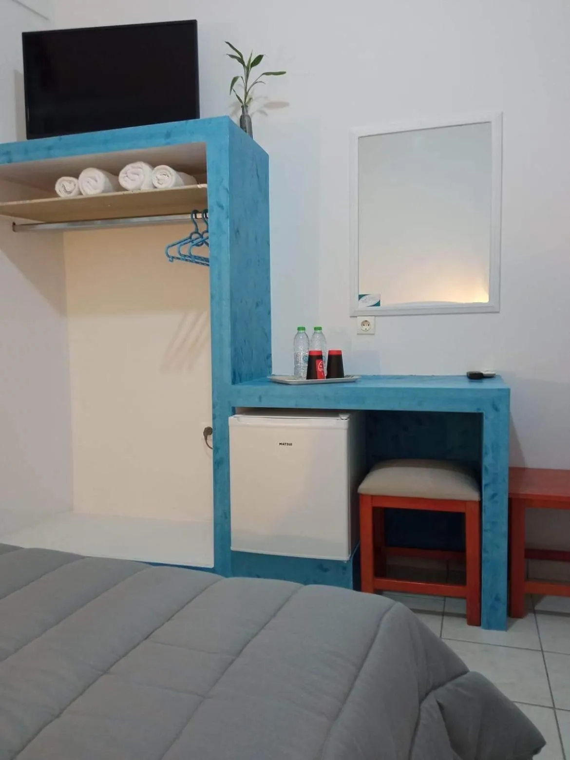 Bed in Hotel Theoxenia