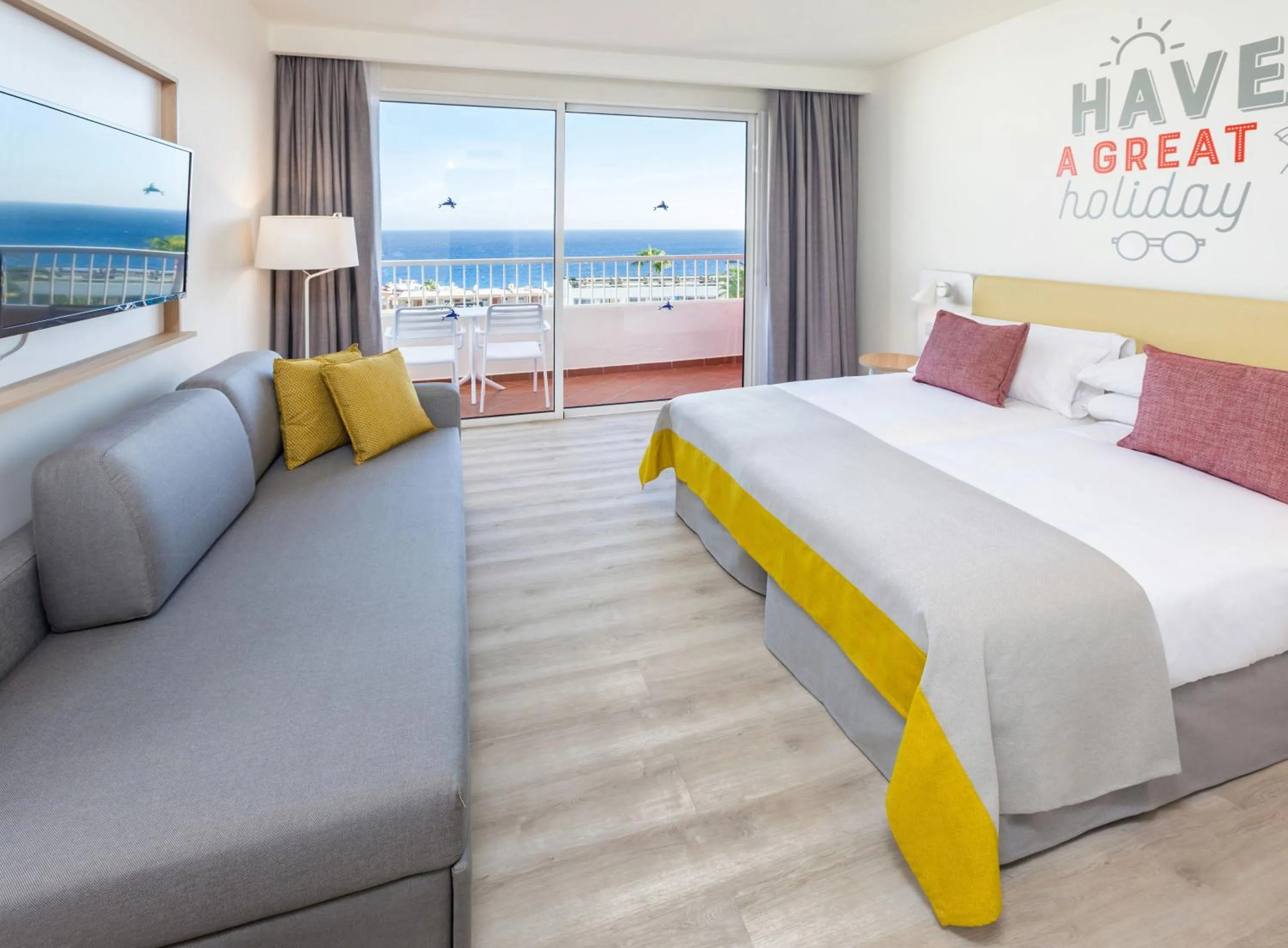 Bedroom, Bed in Abora Interclub Atlantic by Lopesan Hotels