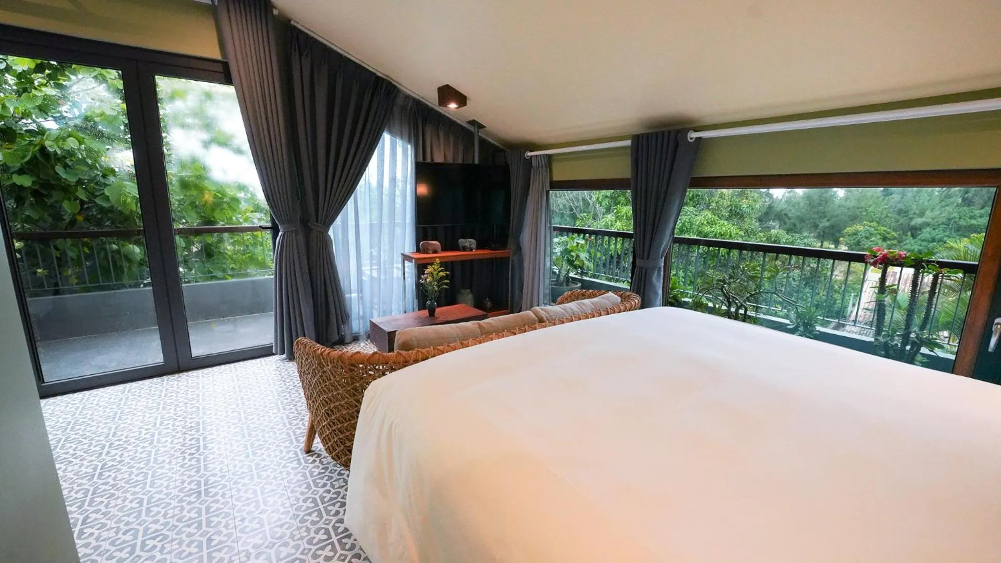 View (from property/room), Bed in CHiEM HoiAn - The Beachside Boutique Hotel & Villa