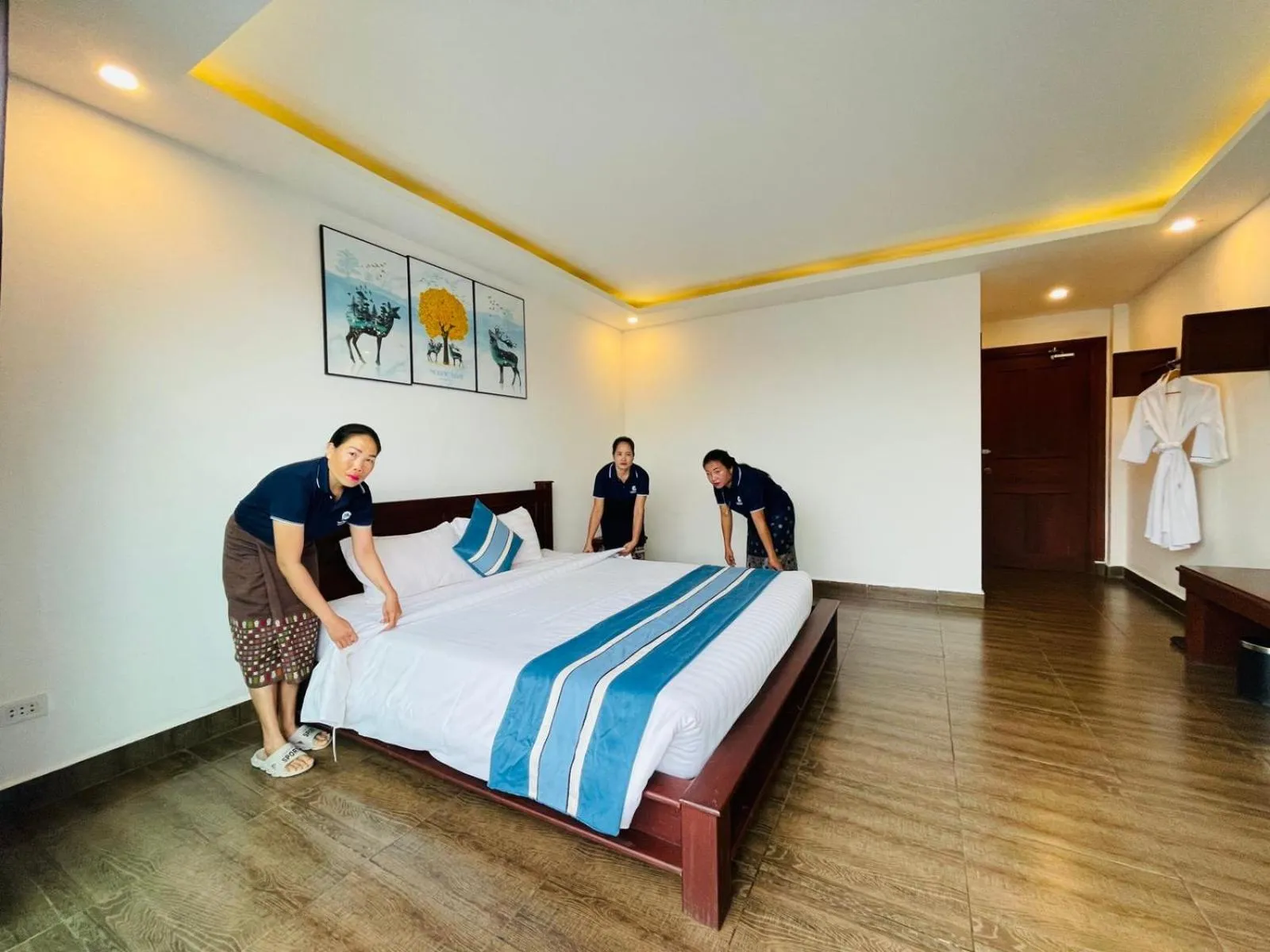 Bed in VANG VIENG TOPVIEW HOTEL