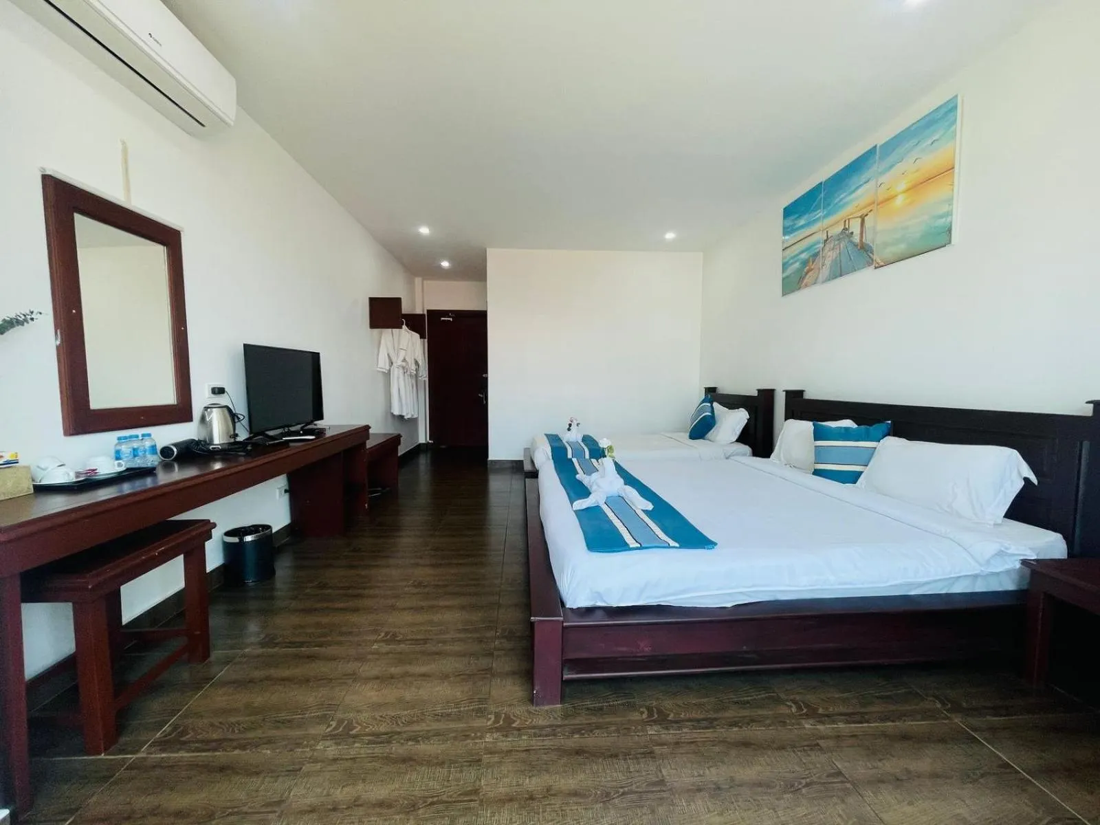 Bed in VANG VIENG TOPVIEW HOTEL