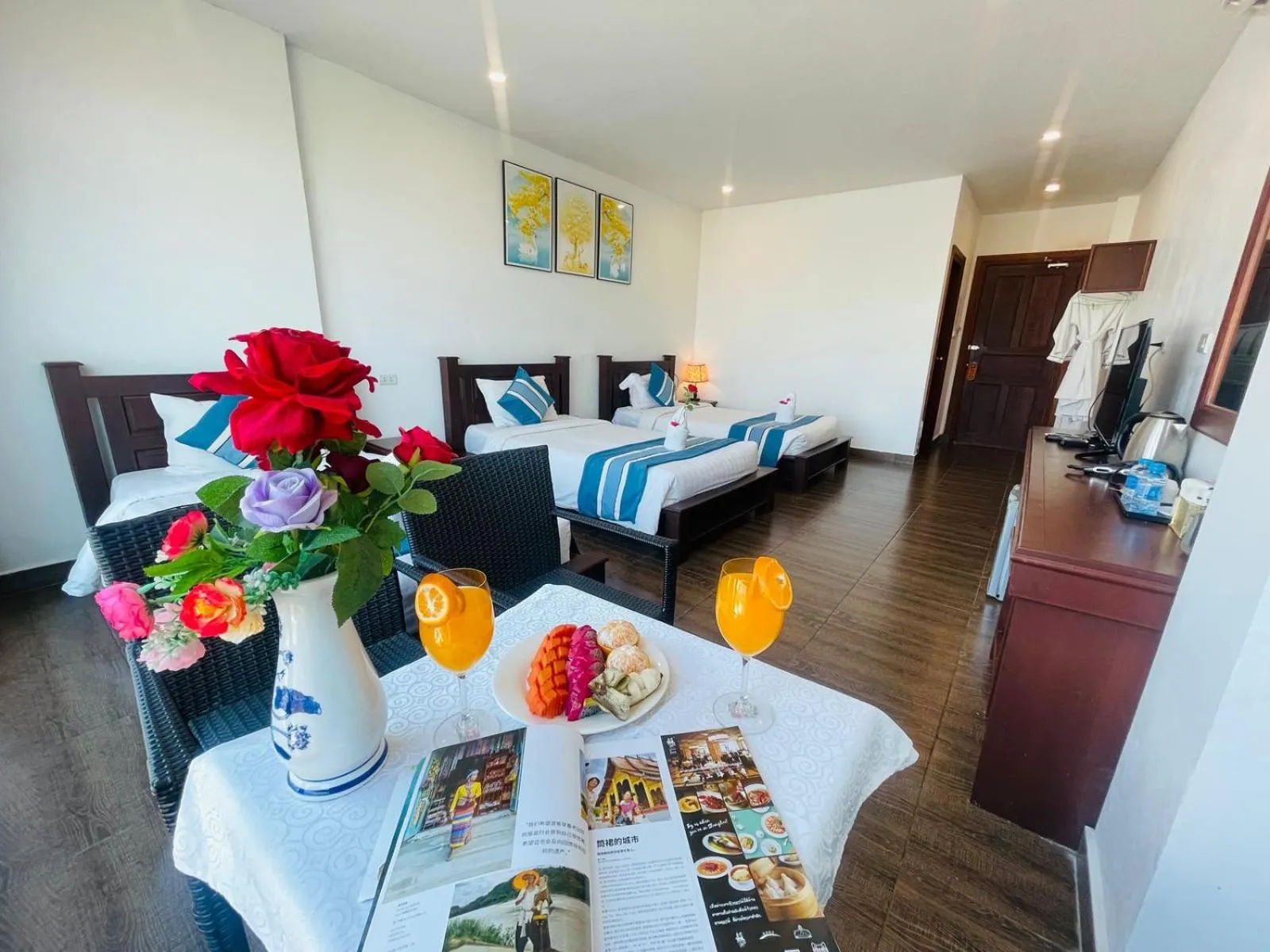 Bed in VANG VIENG TOPVIEW HOTEL