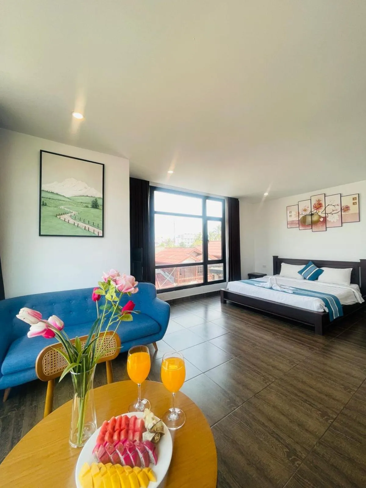 Bed in VANG VIENG TOPVIEW HOTEL