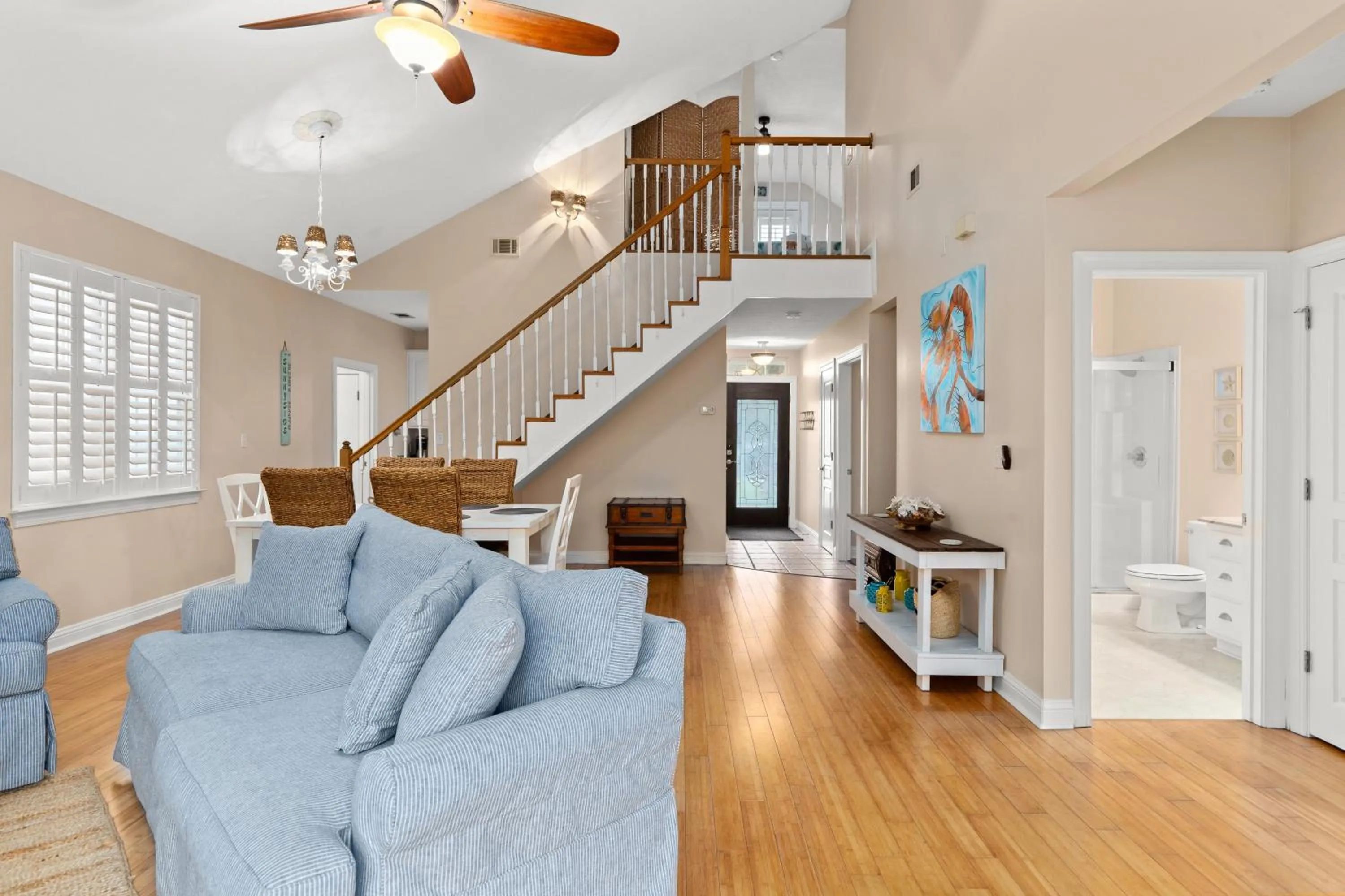 Photo of the whole room in Expertly Decorated Family Home, Steps to Beach w/ a Private Heated Pool & Spa!