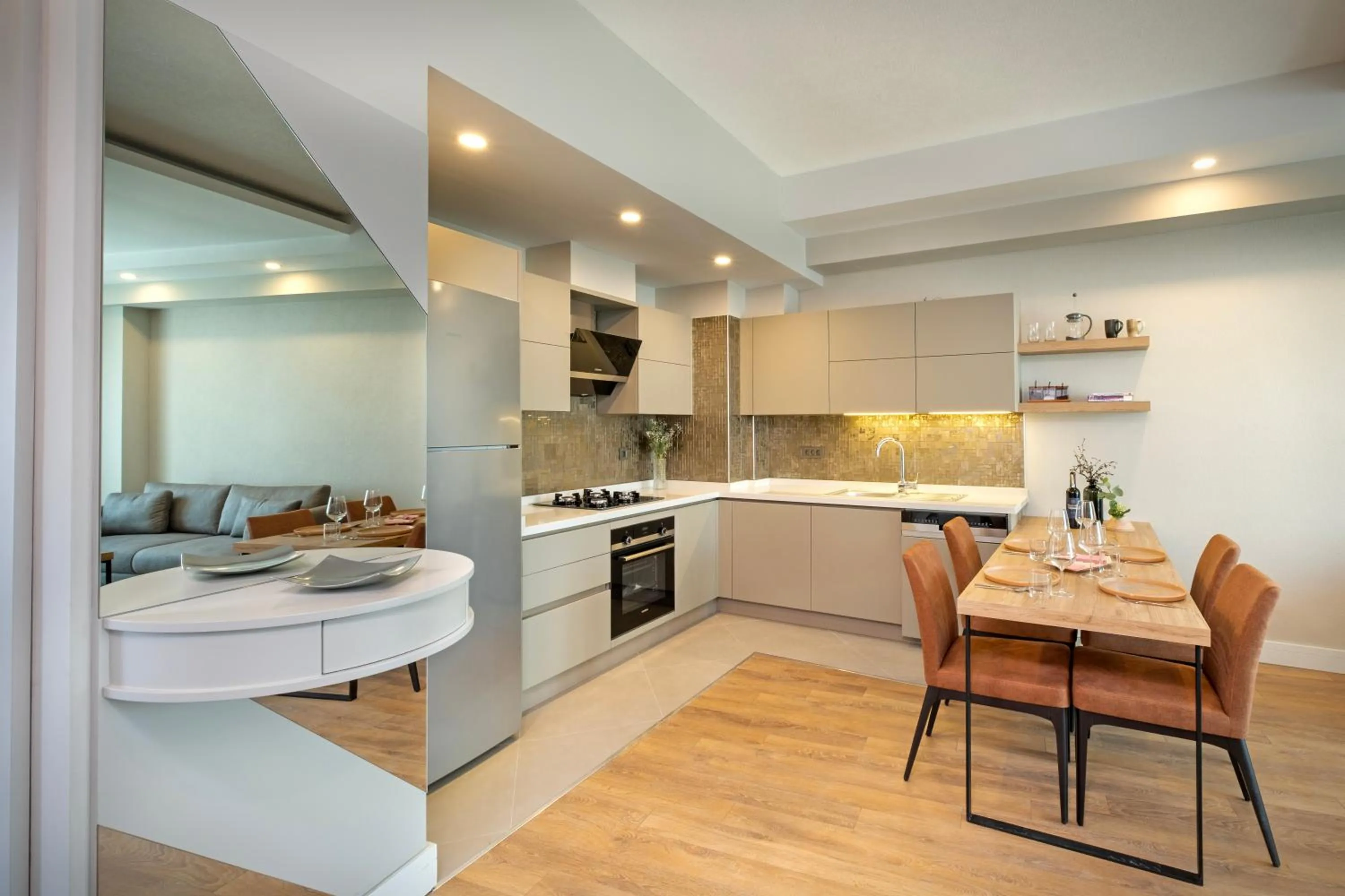 Kitchen or kitchenette in Sirius Town Residence and Spa