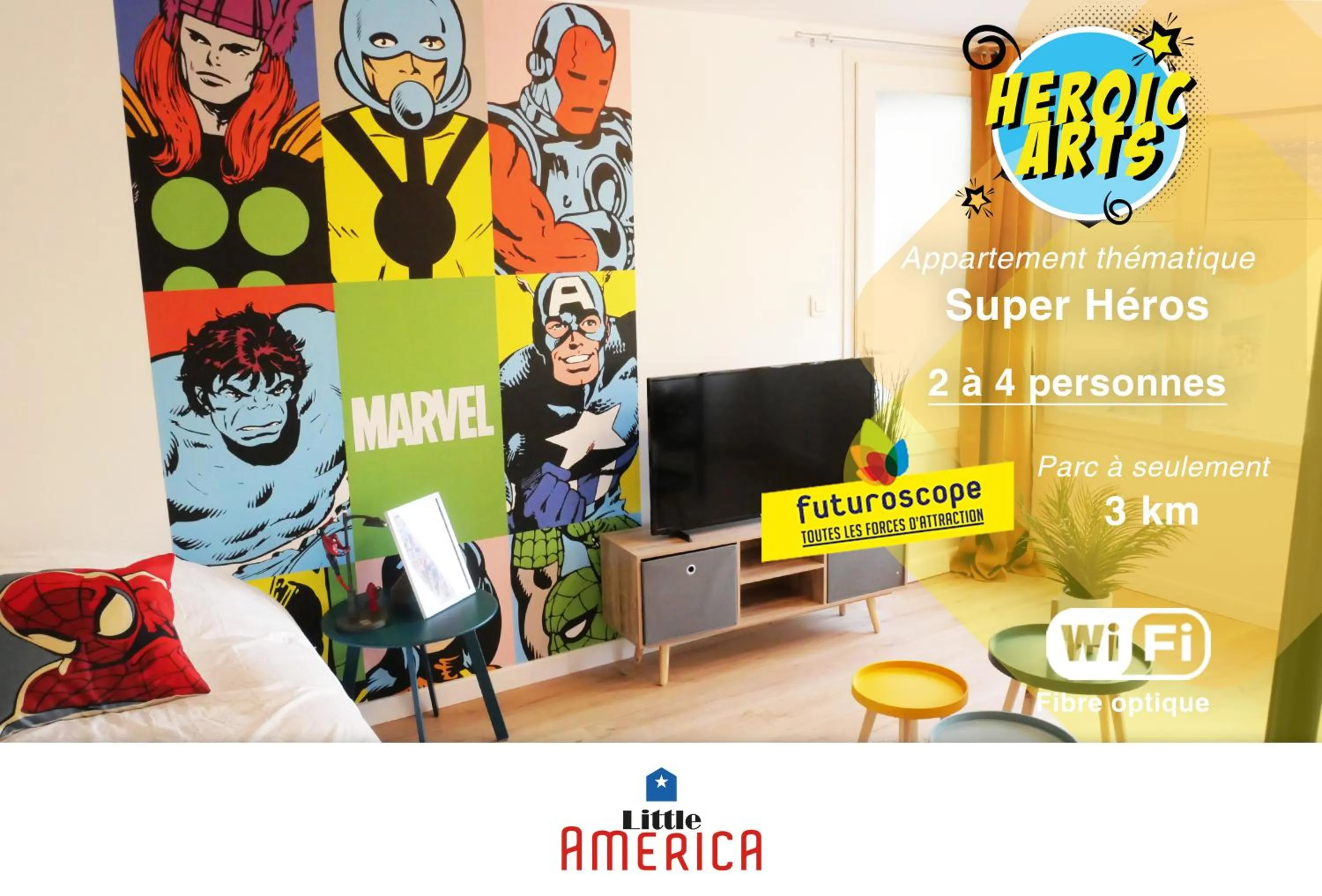 TV and multimedia in Little America - Appart Hôtel 3km Futuroscope