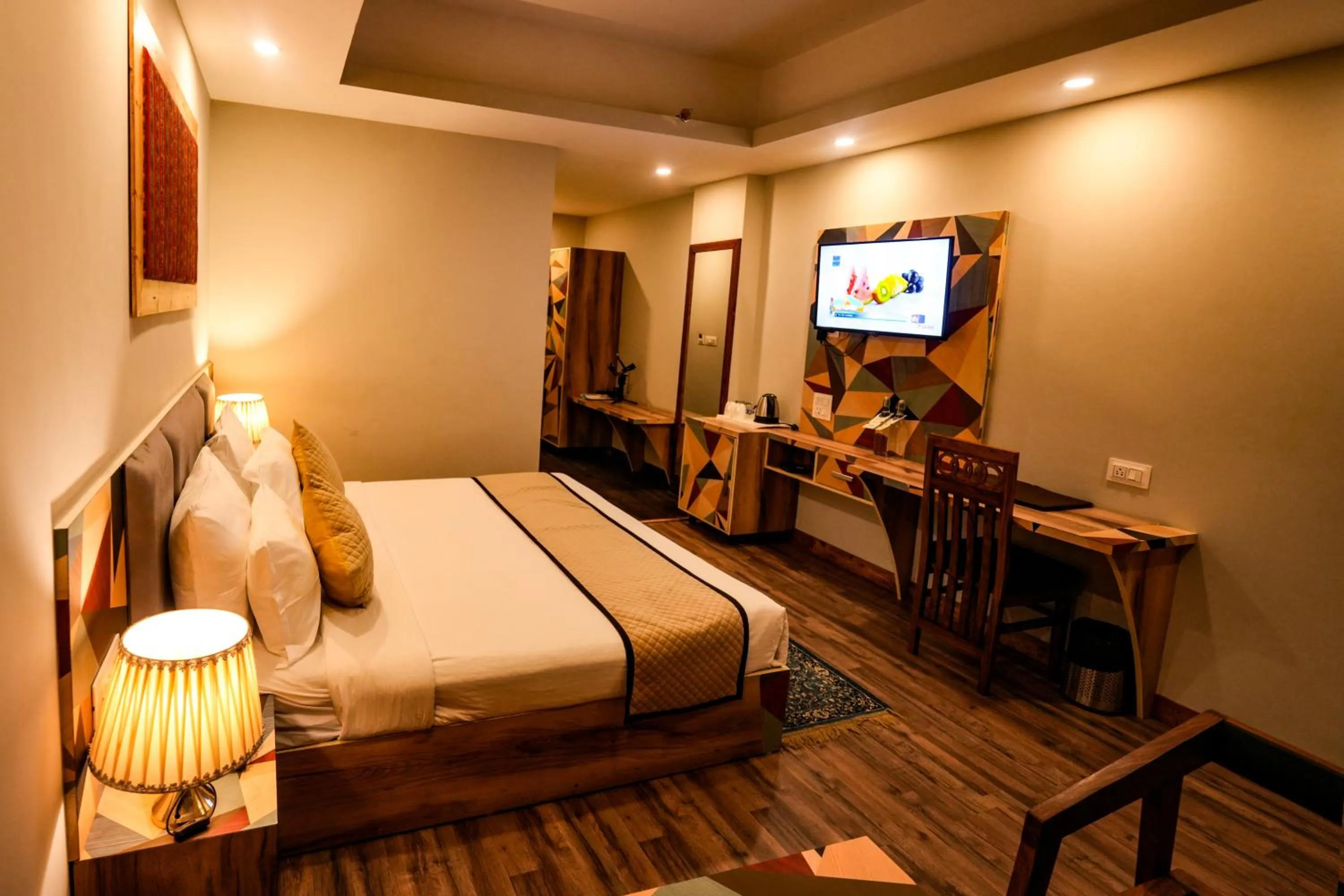 Photo of the whole room, Bed in Hotel Square One by D'Polo Dharamshala