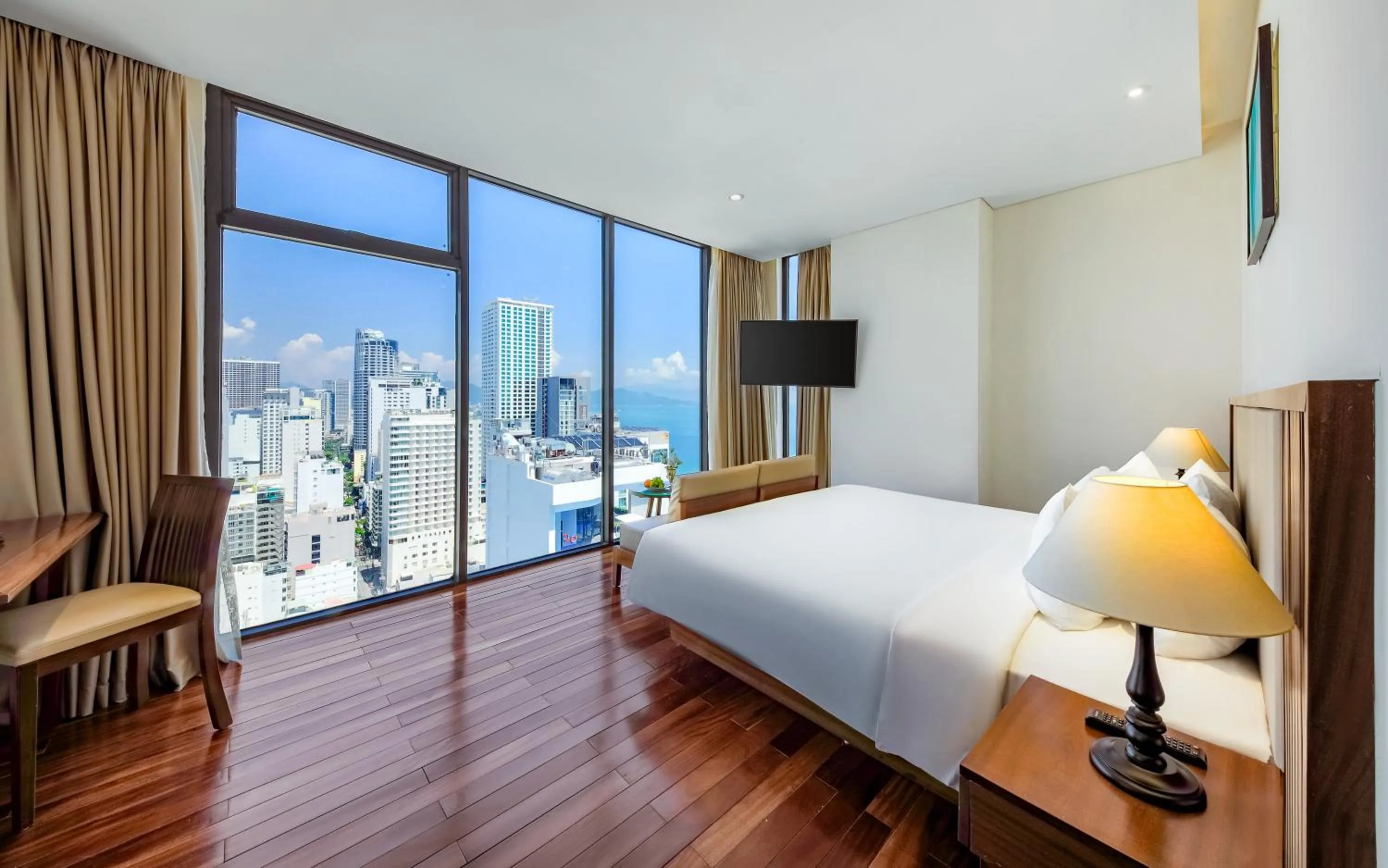 View (from property/room), Bed in Green Beach Hotel Nha Trang