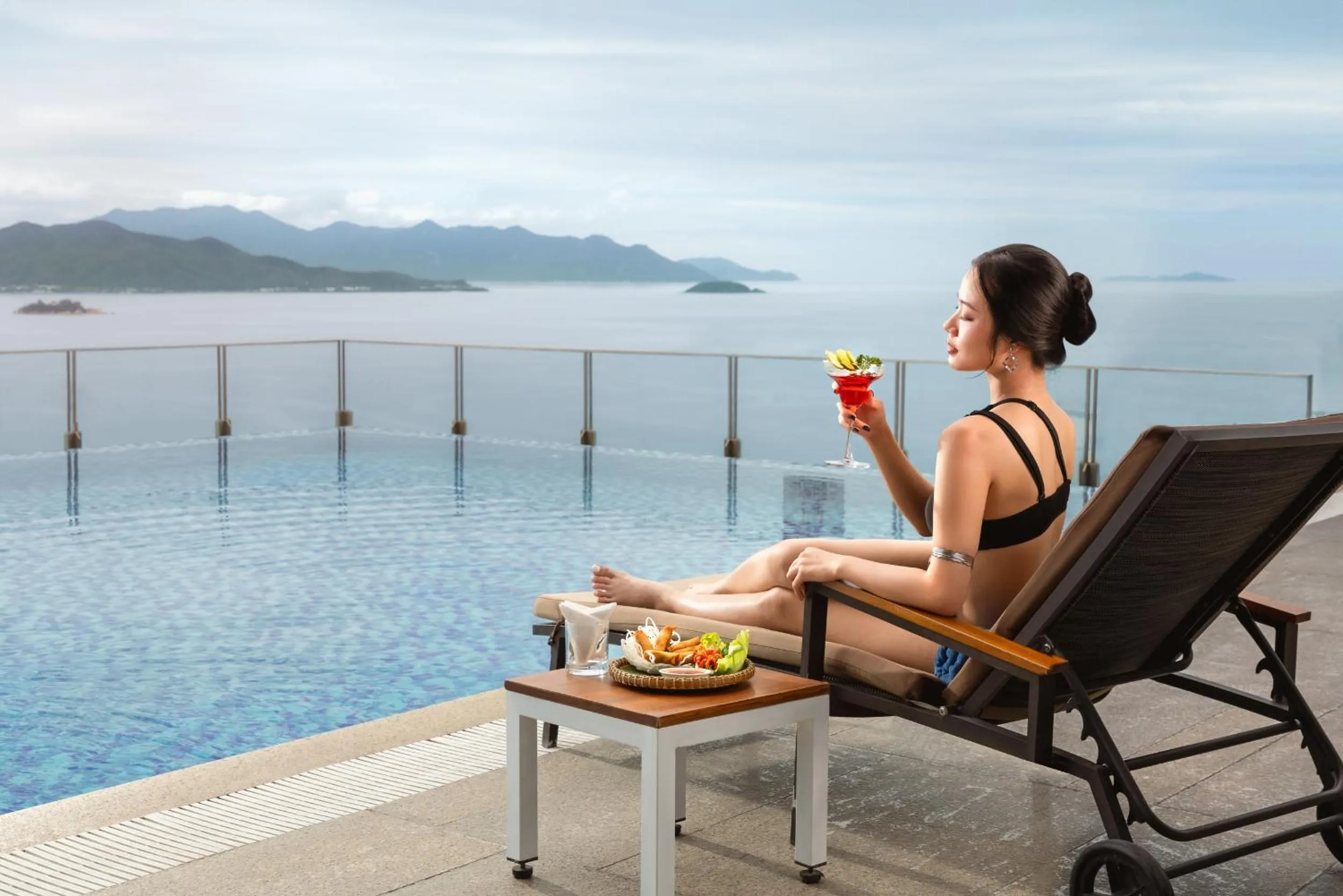 Pool view in Green Beach Hotel Nha Trang