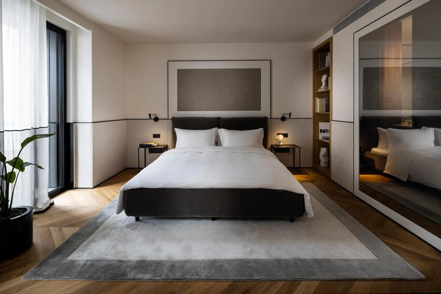 Bed in Juno Hotel Sofia, a Member of Design Hotels