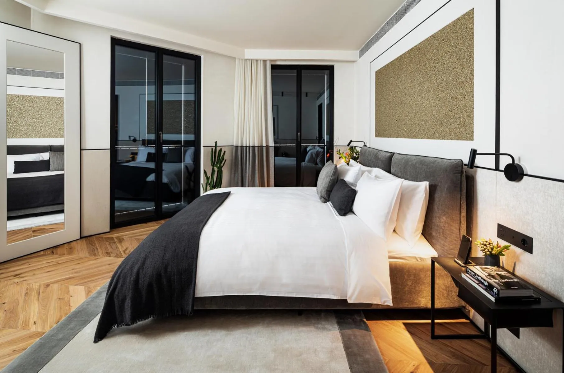 Bed in Juno Hotel Sofia, a Member of Design Hotels