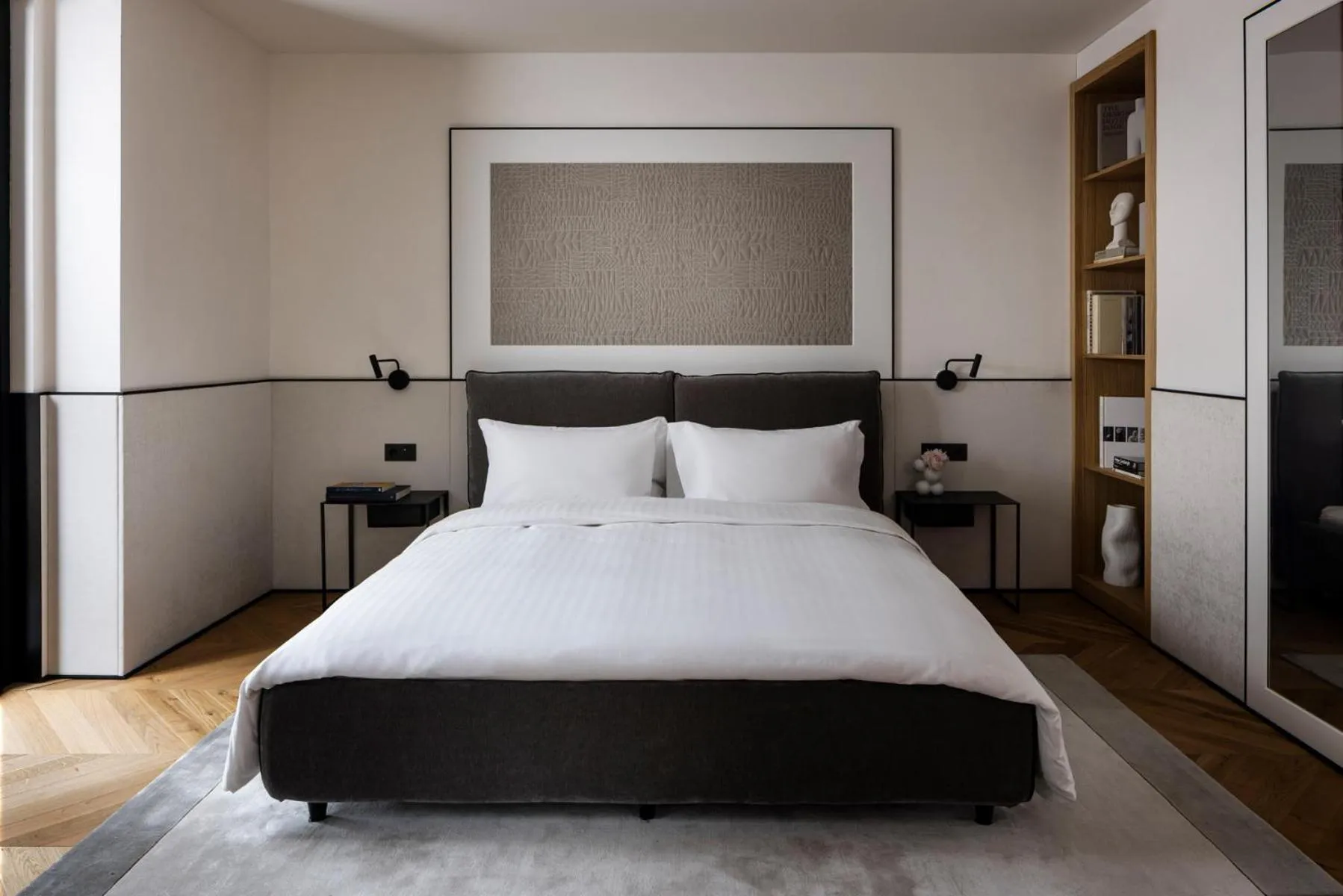 Bed in Juno Hotel Sofia, a Member of Design Hotels