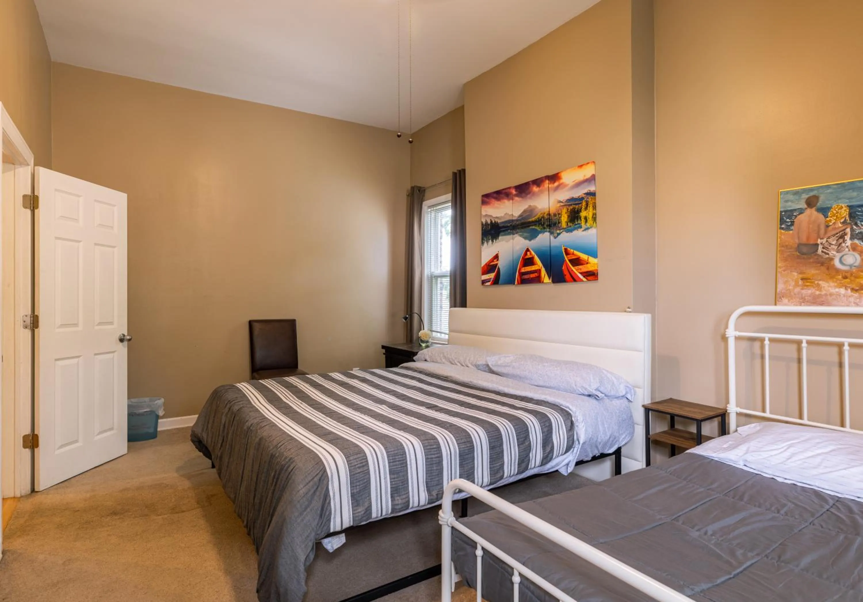 Bedroom, Bed in Spacious Row Home next Transit near Downtown w Parking