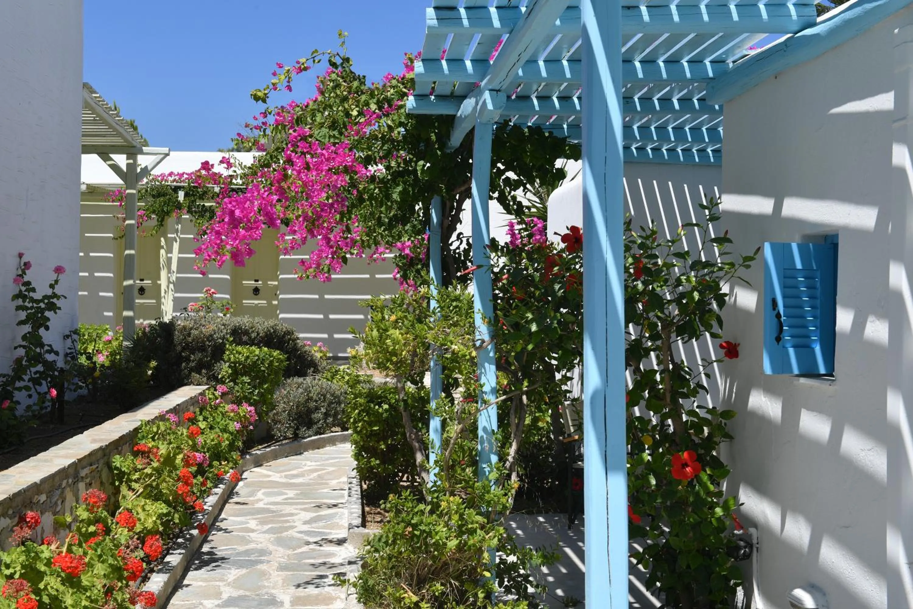 Garden in Surfing Beach Village Paros