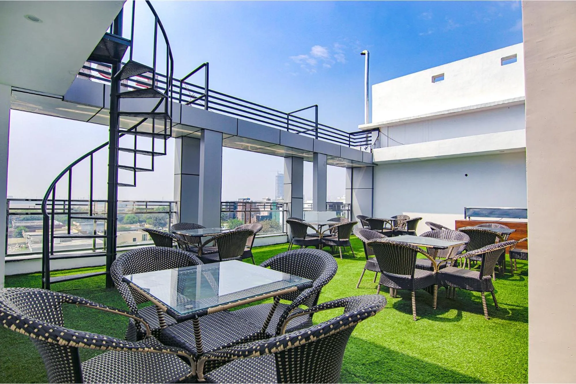 Seating area in FabHotel Satyam International