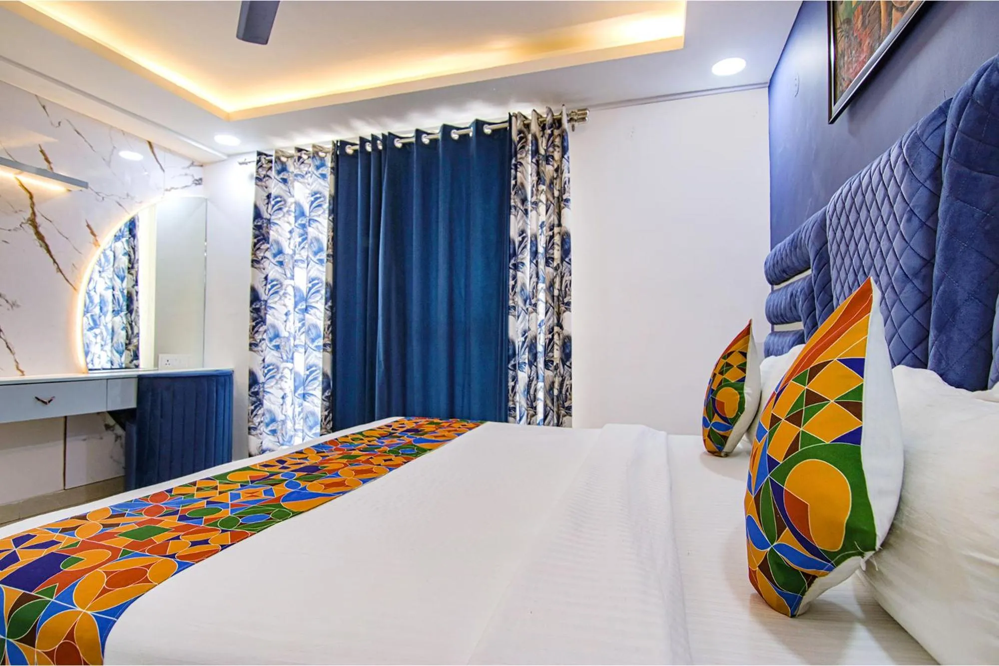 Bed in FabHotel Satyam International