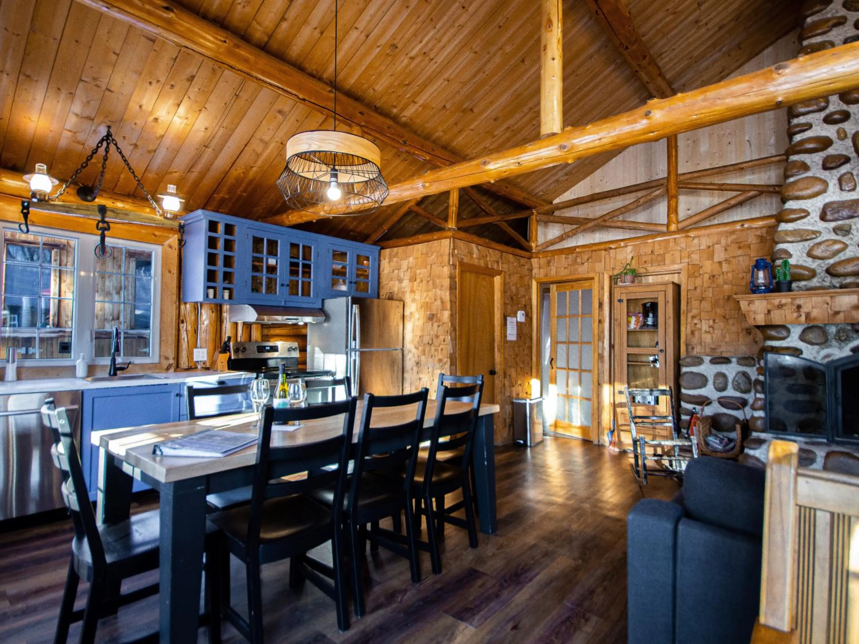 Dining area in Riverside Cabin, Fishing, and Relaxation
