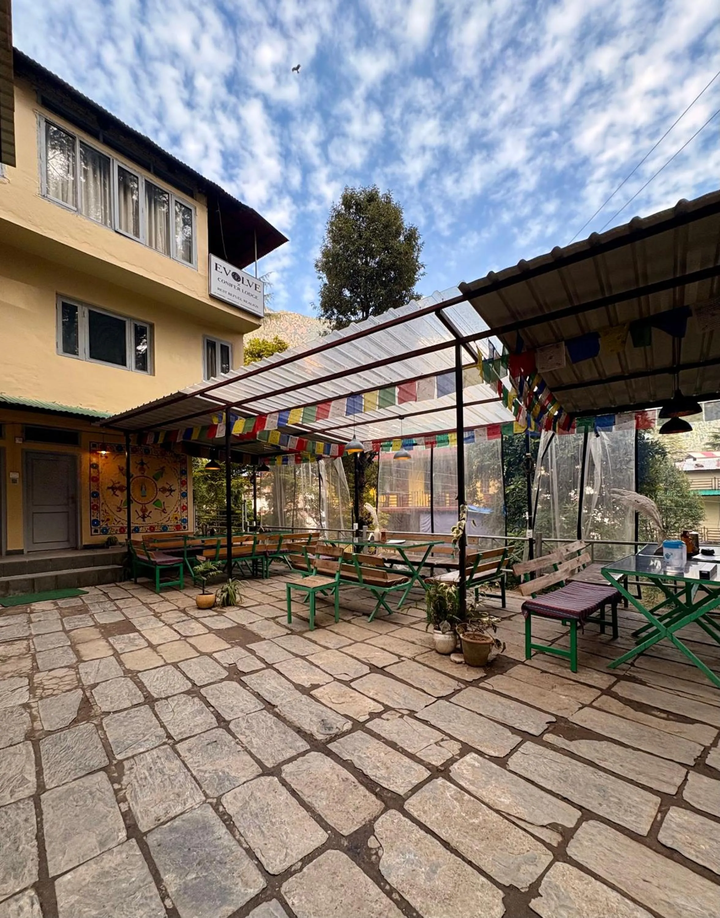 Property building in Eevolve Dharamkot - An Eco Hostel