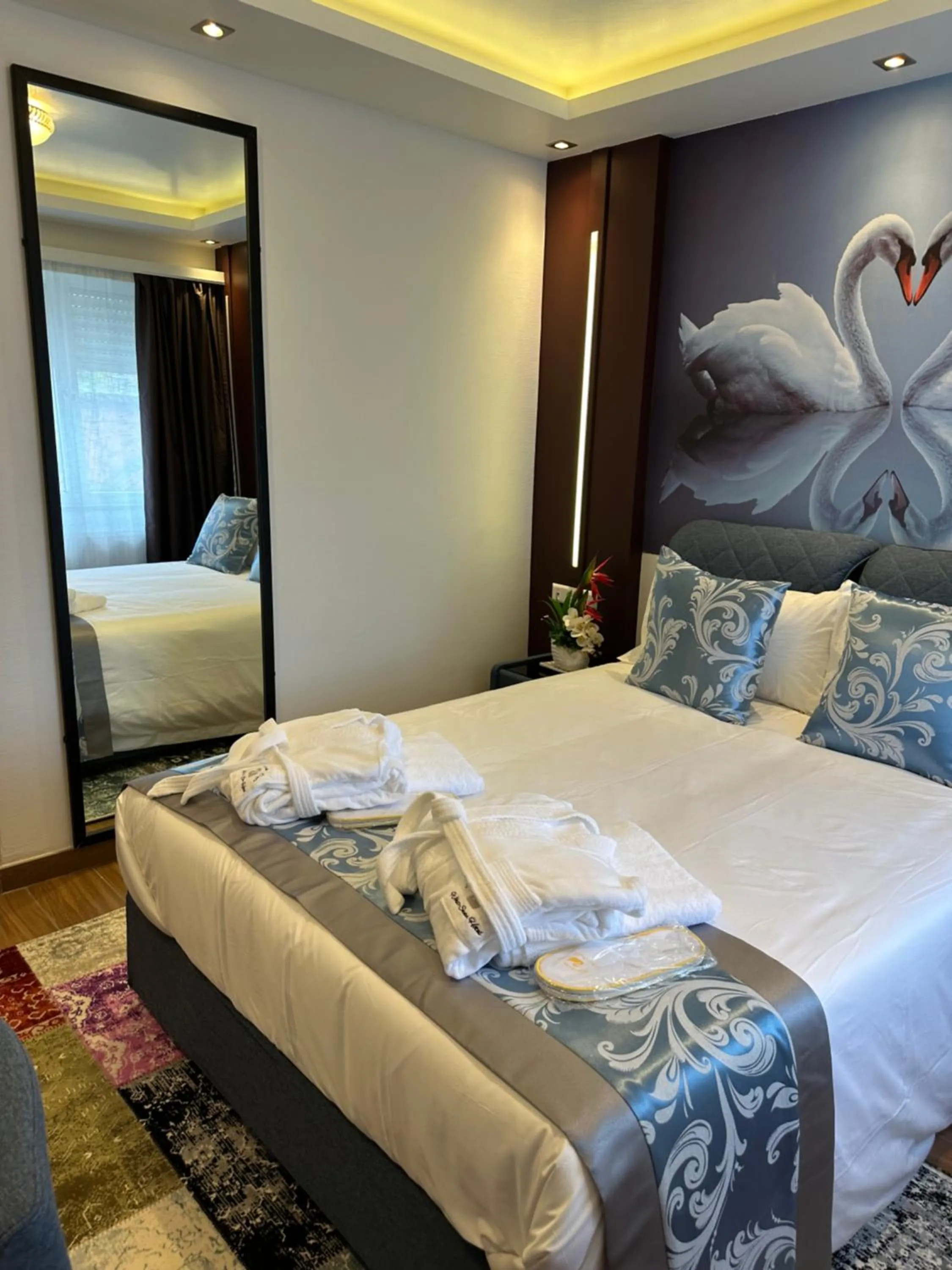 Bed in hotel whiteswan