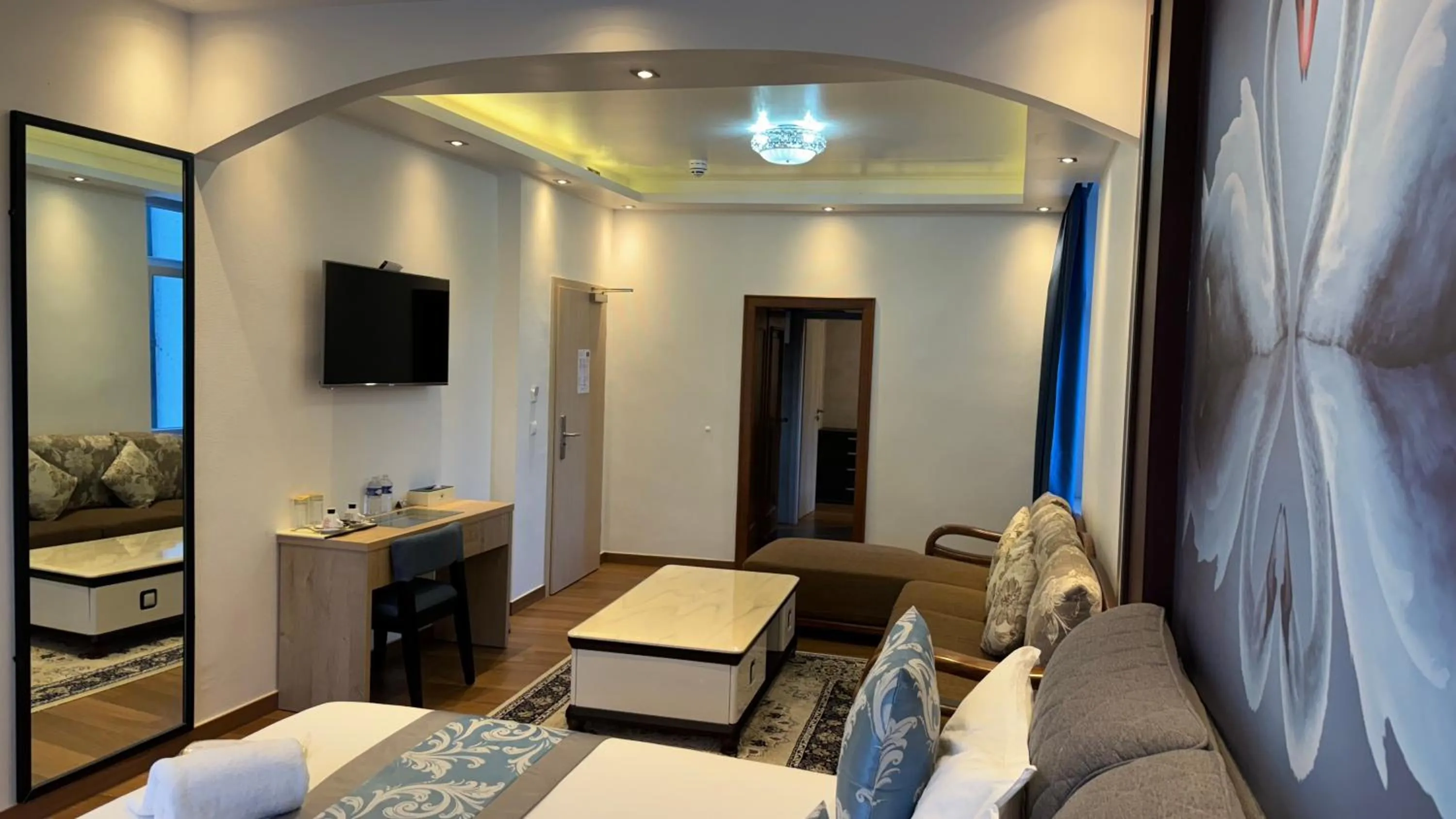 Bed in hotel whiteswan