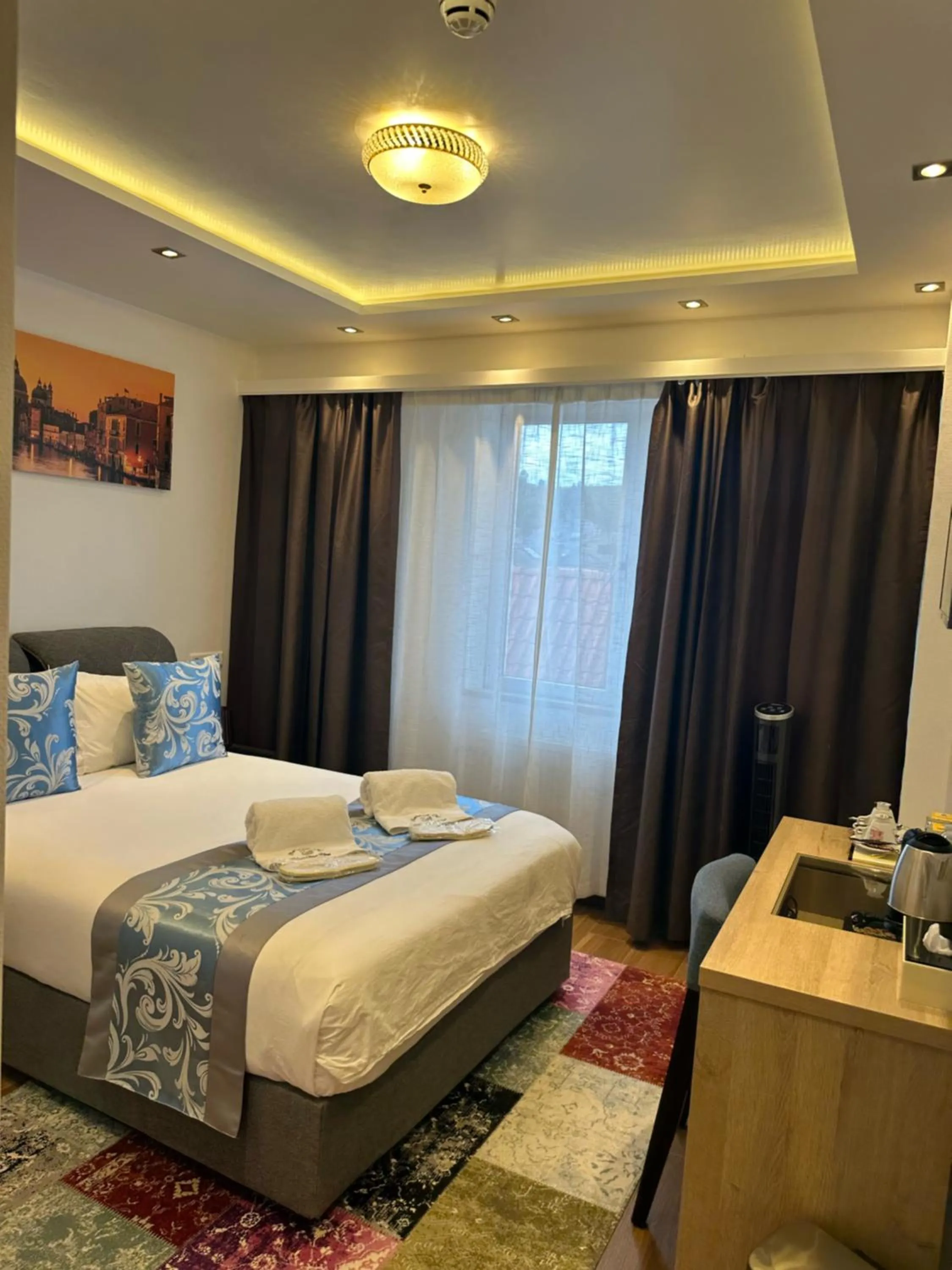 Bed in hotel whiteswan