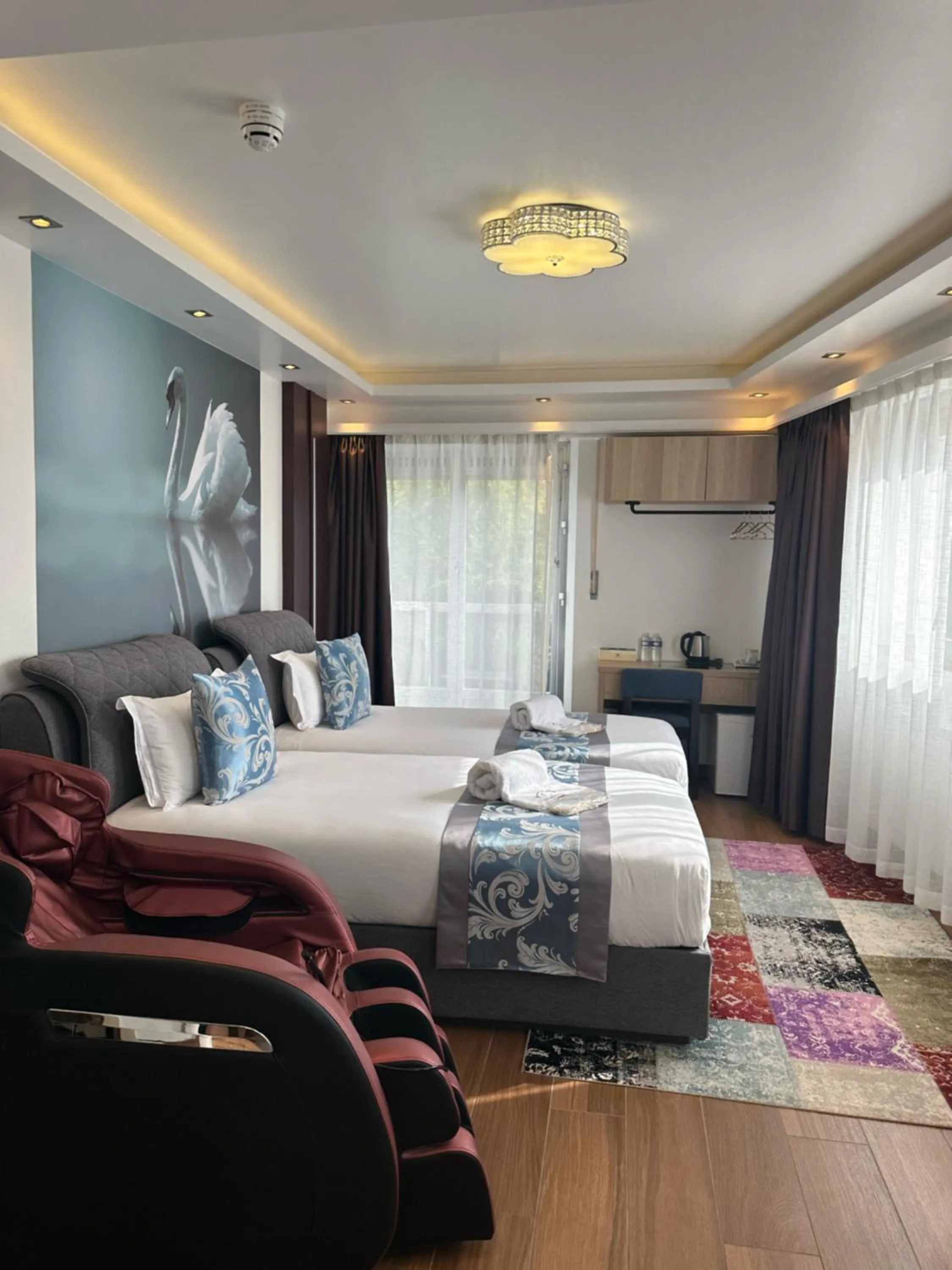 Bed in hotel whiteswan