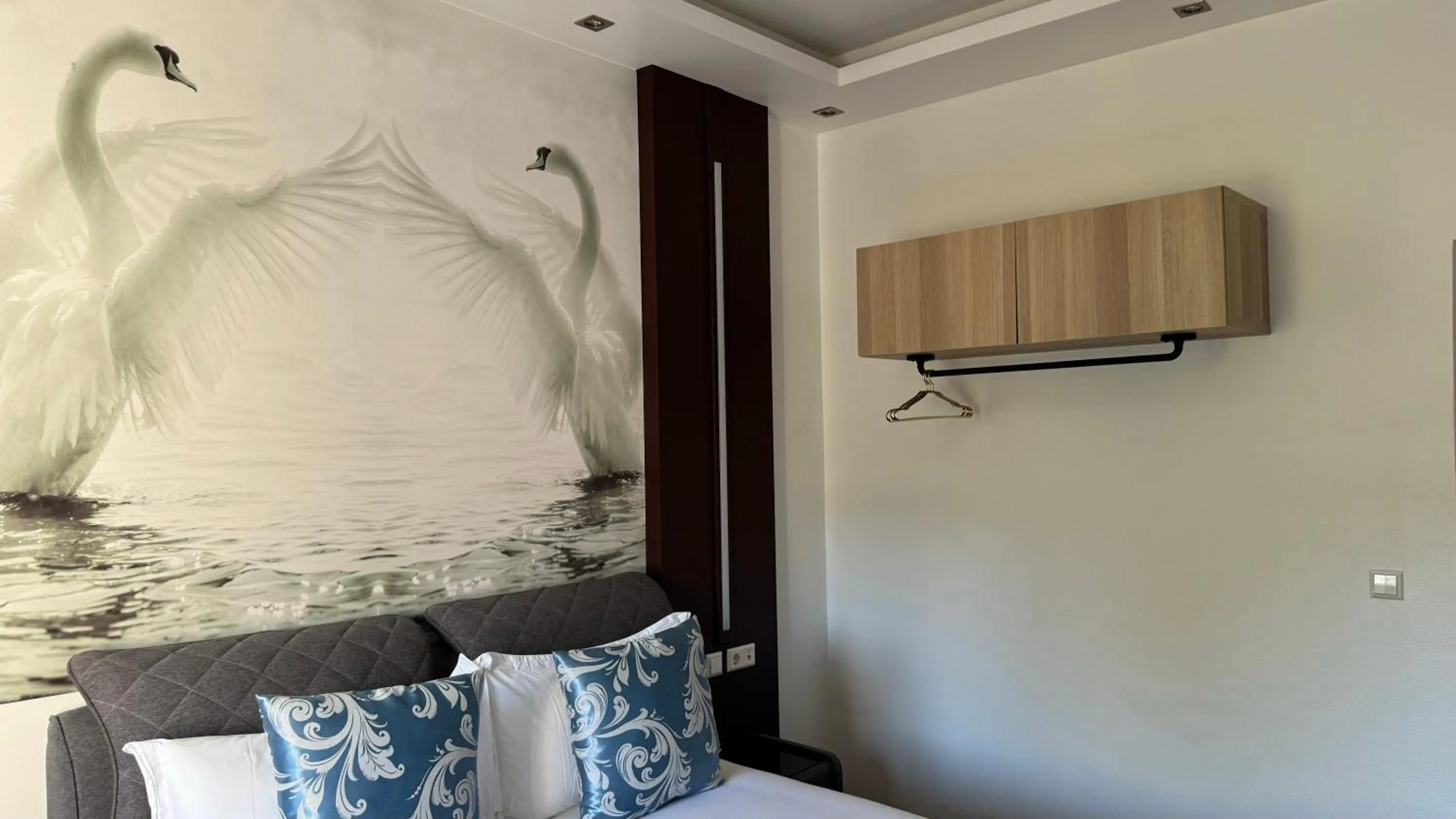 Bed in hotel whiteswan