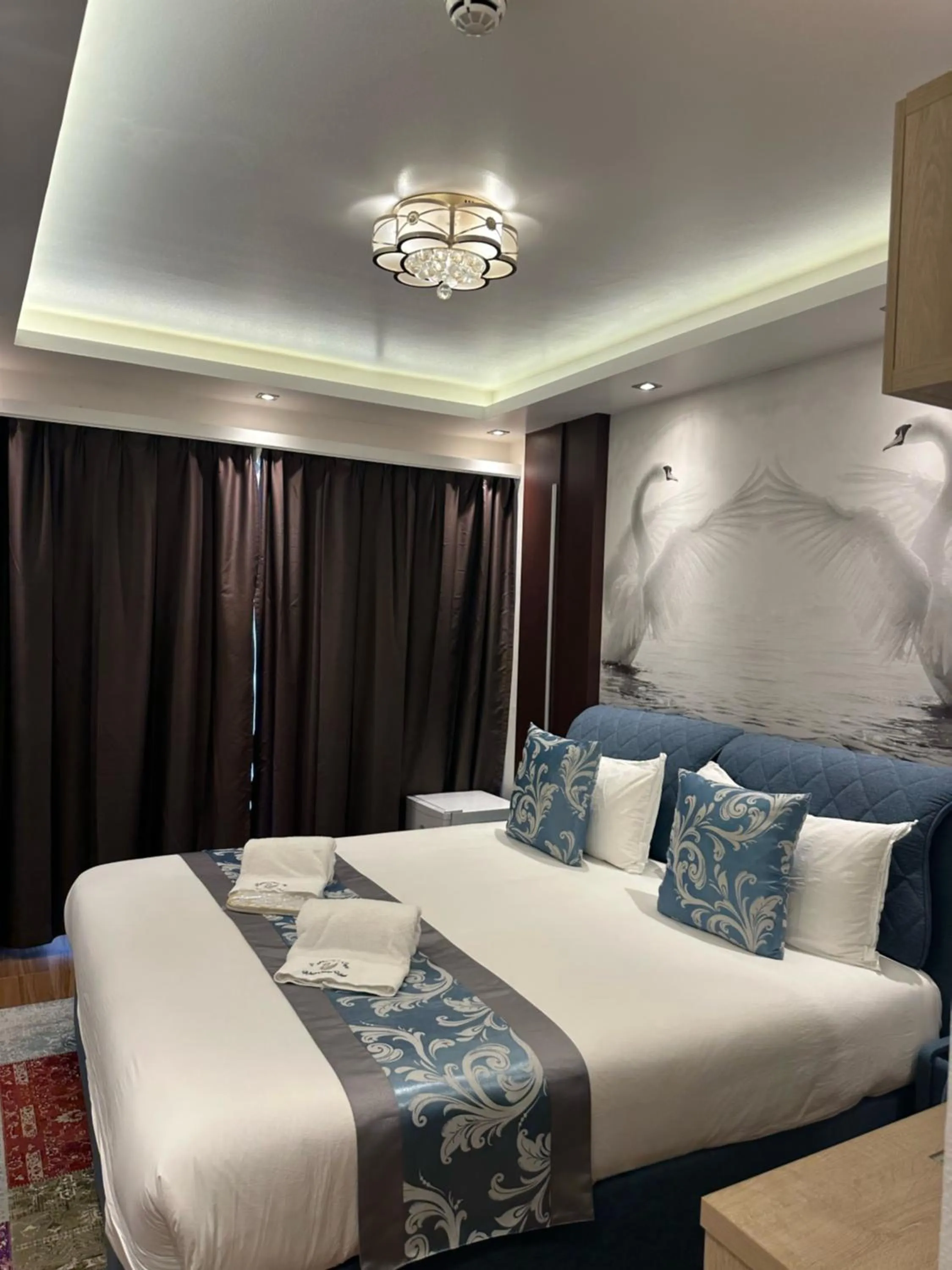 Bed in hotel whiteswan