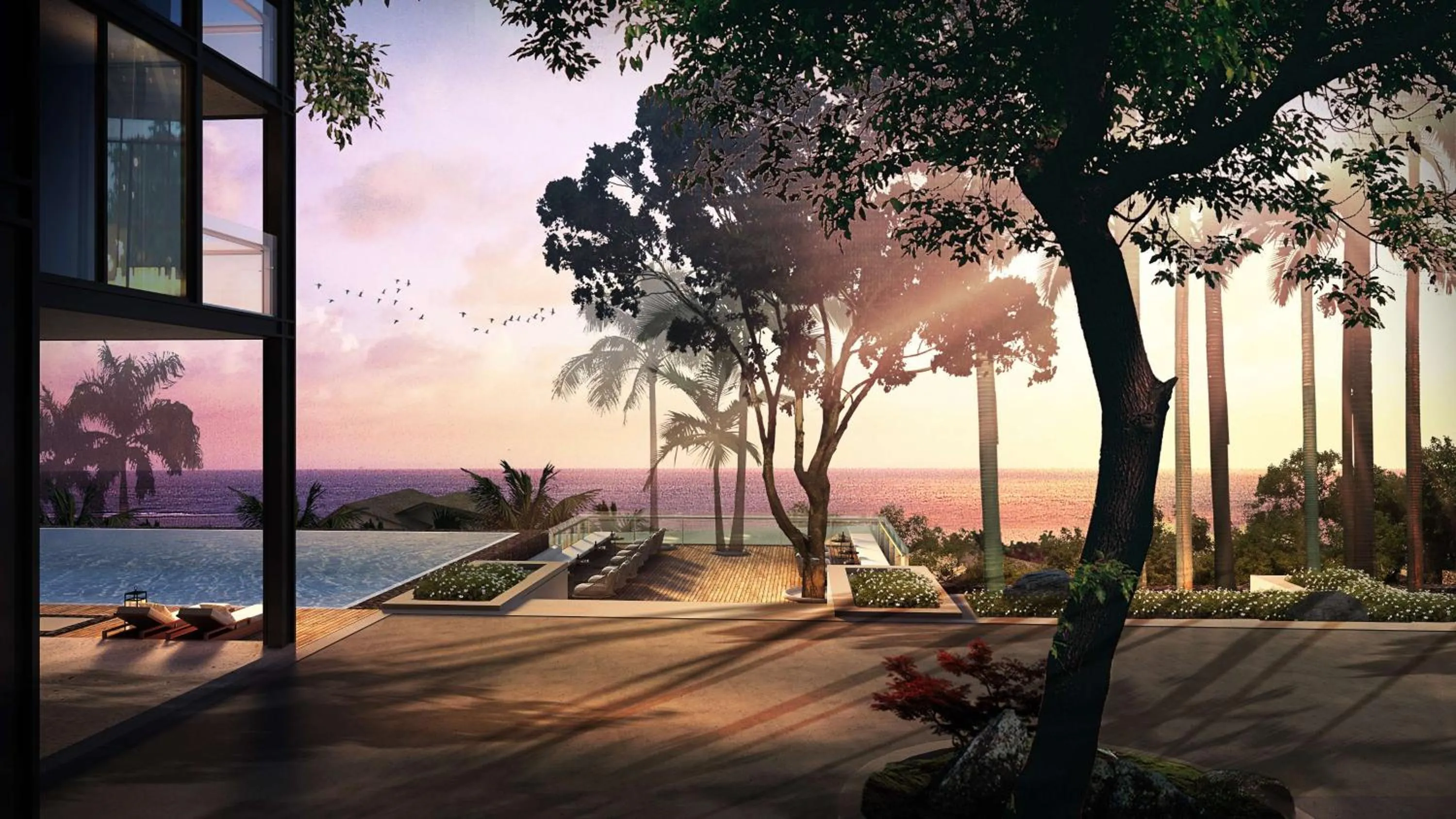 Pool view in Palau Sunrise Seaview Landison Retreat