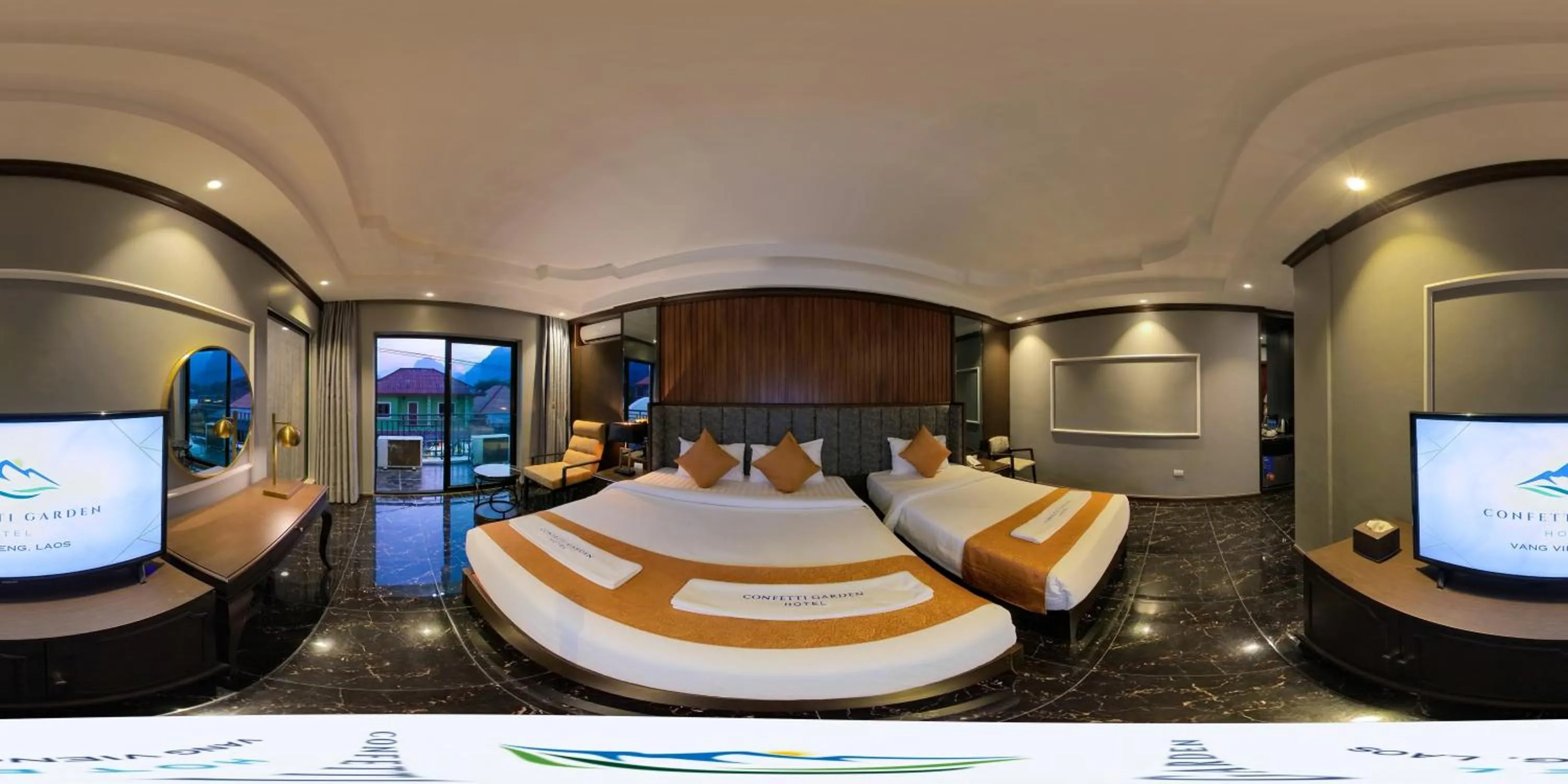 Bed in Confetti Garden Hotel