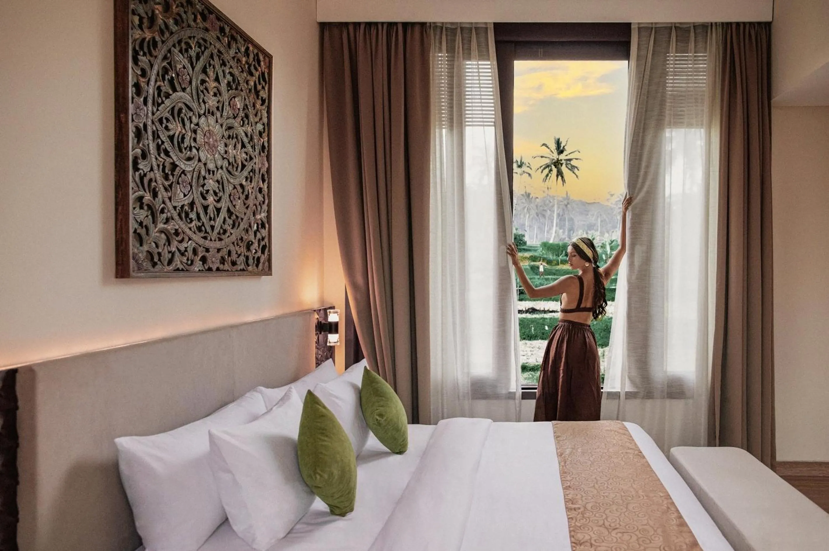 Bed in Stanagiri Villas Ubud