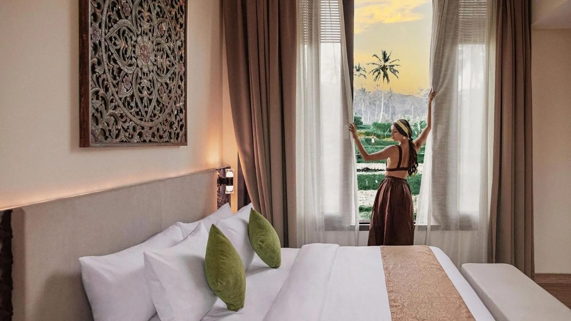 Bed in Stanagiri Villas Ubud