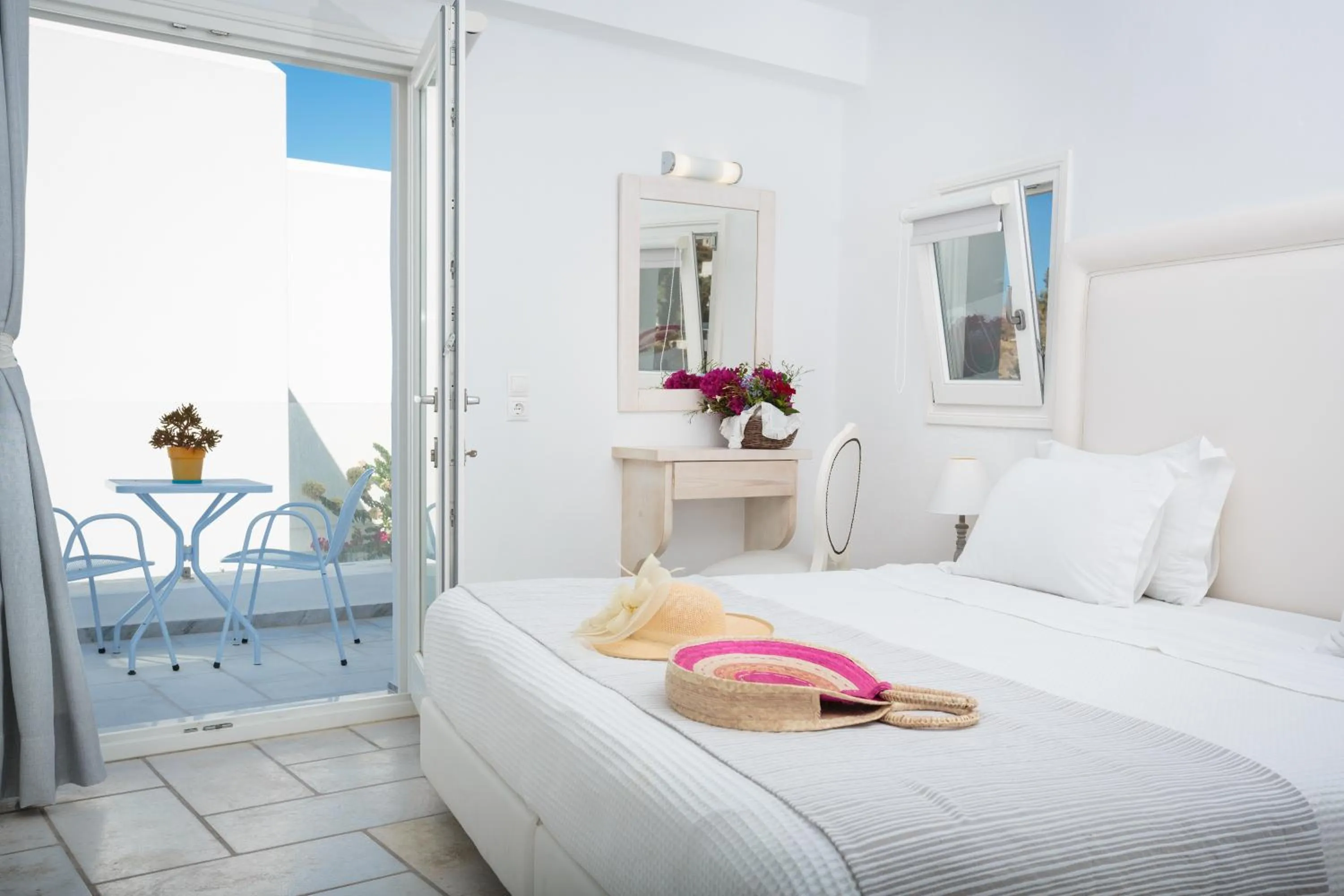 Bed in Pyrgaki Hotel