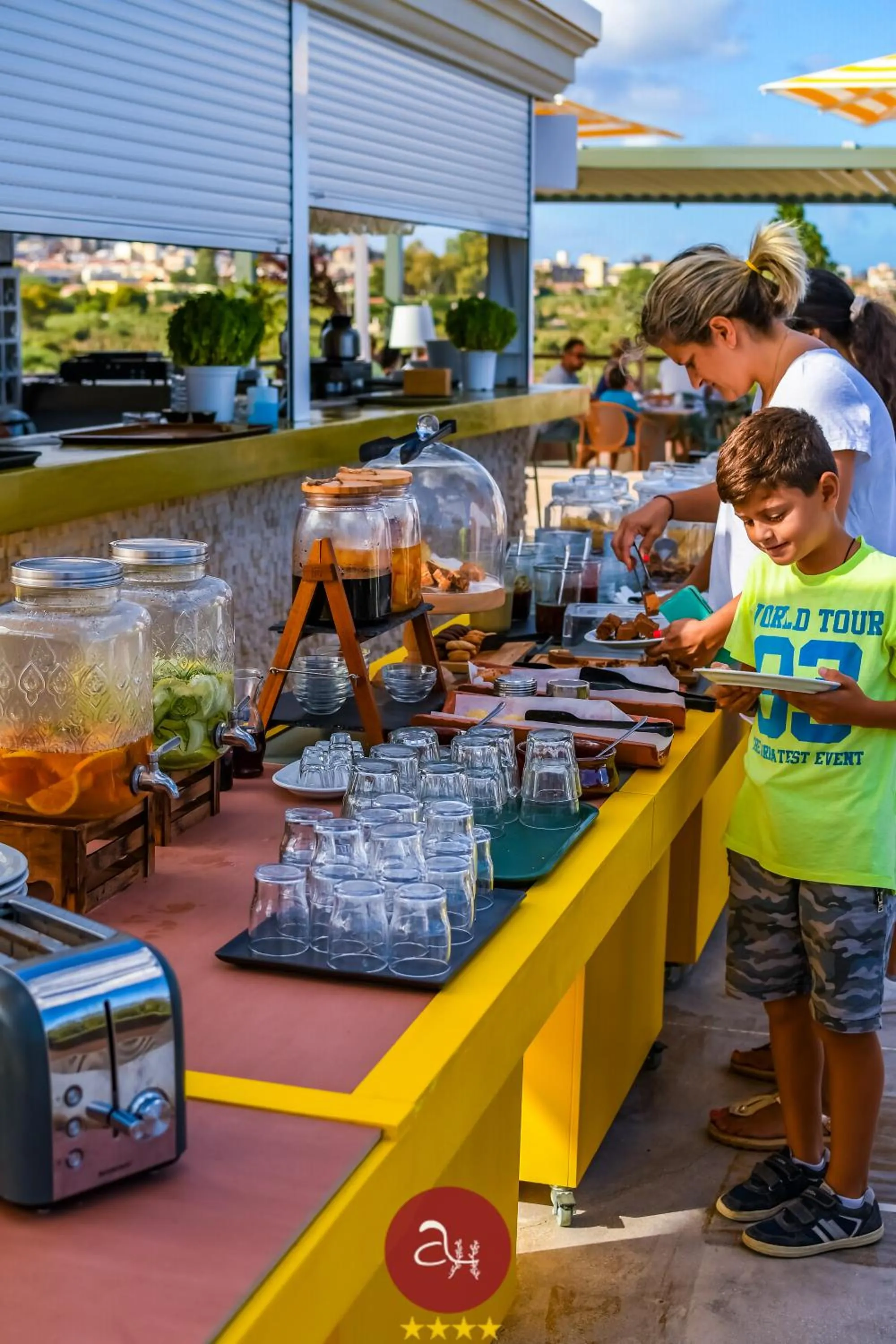 Buffet breakfast in Apollo Resort Art Hotel
